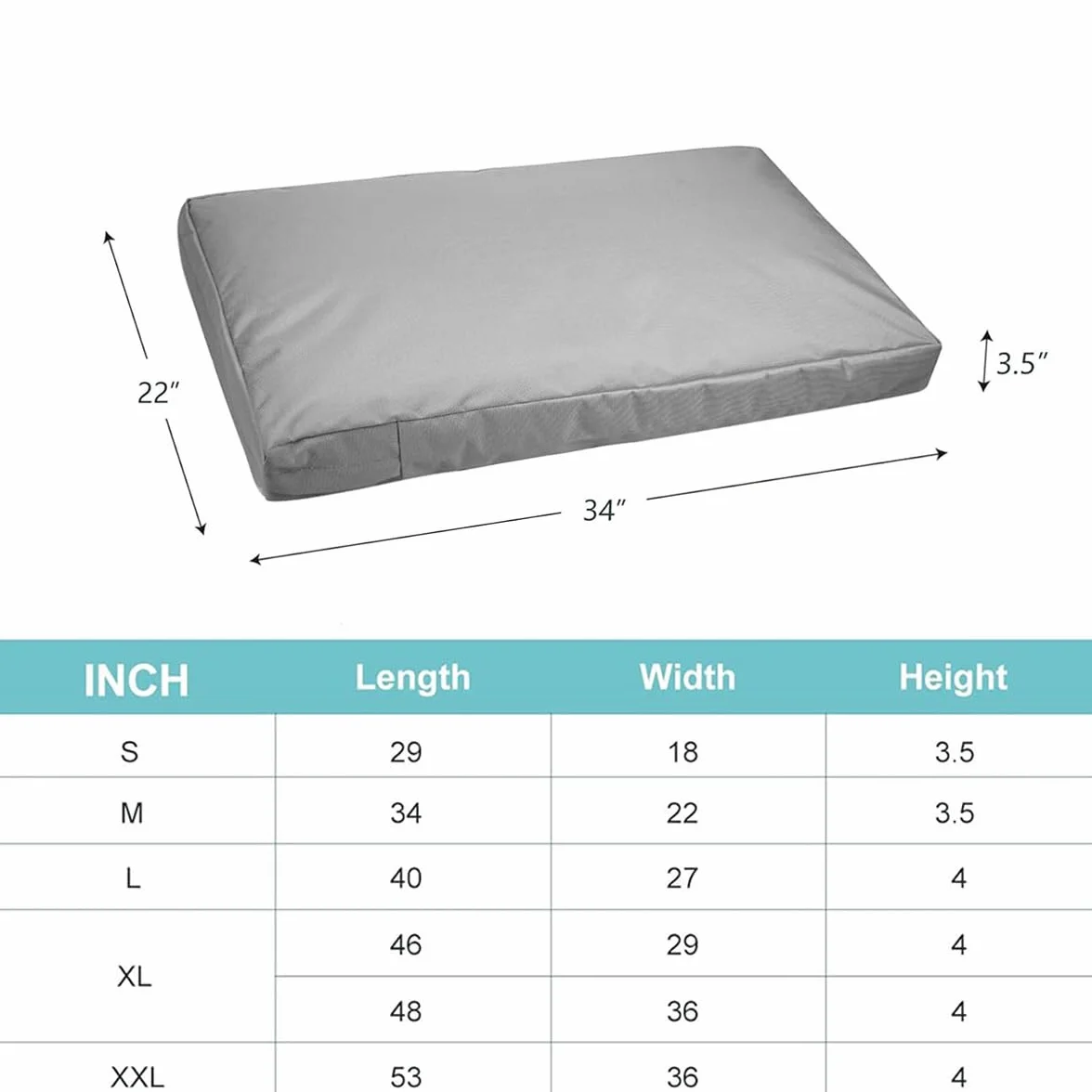 Housse de lit pour chien imperméable Oxford taille M 92 x 59 x 10 cm