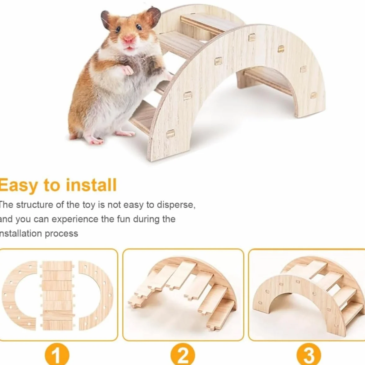 Pont en Bois pour Hamster, Accessoires pour rongeurs, Jouet d'escalade