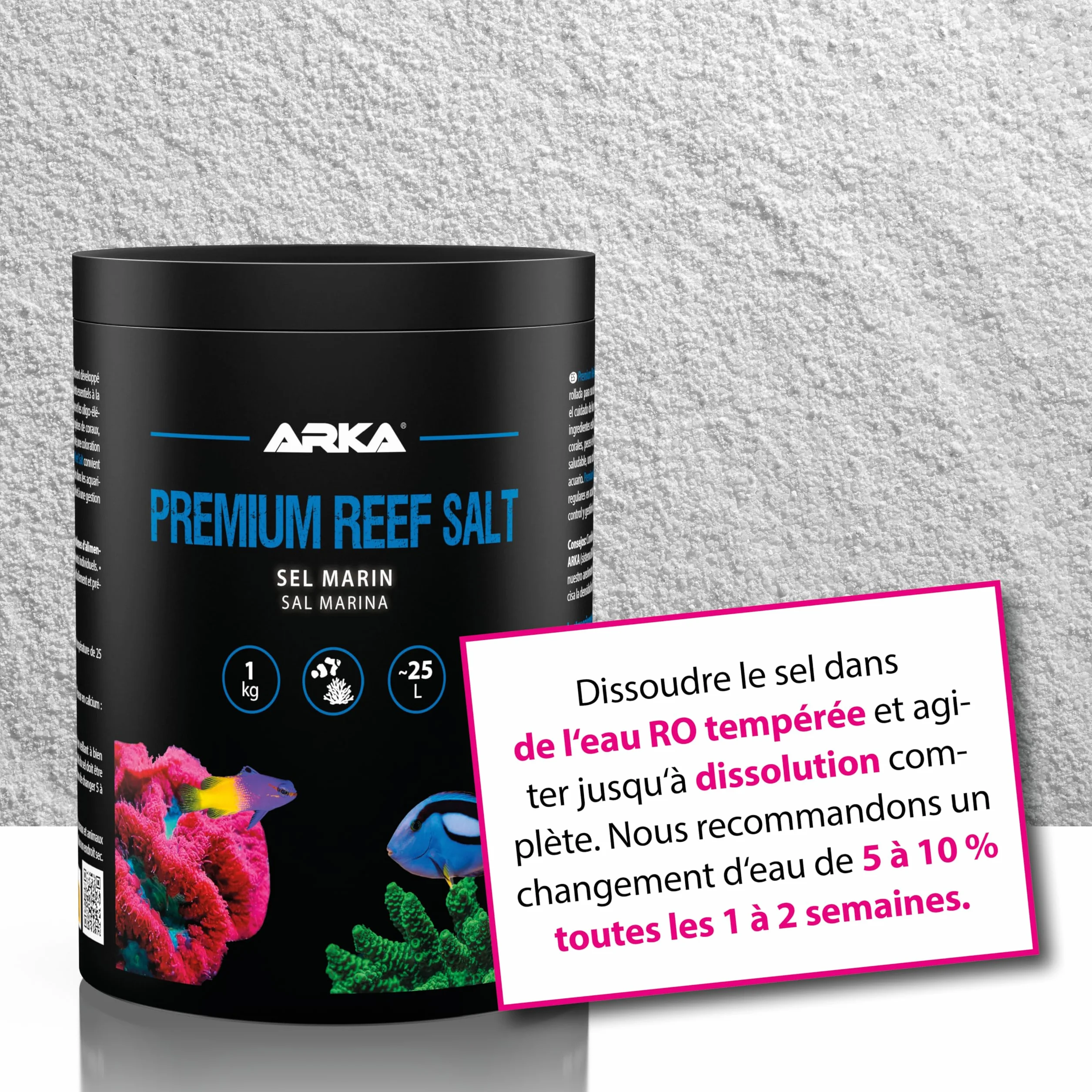 ARKA Premium Reef Salt 1 kg - Sel Marin Aquarium Récifal pour Nano Aquariums SPS LPS