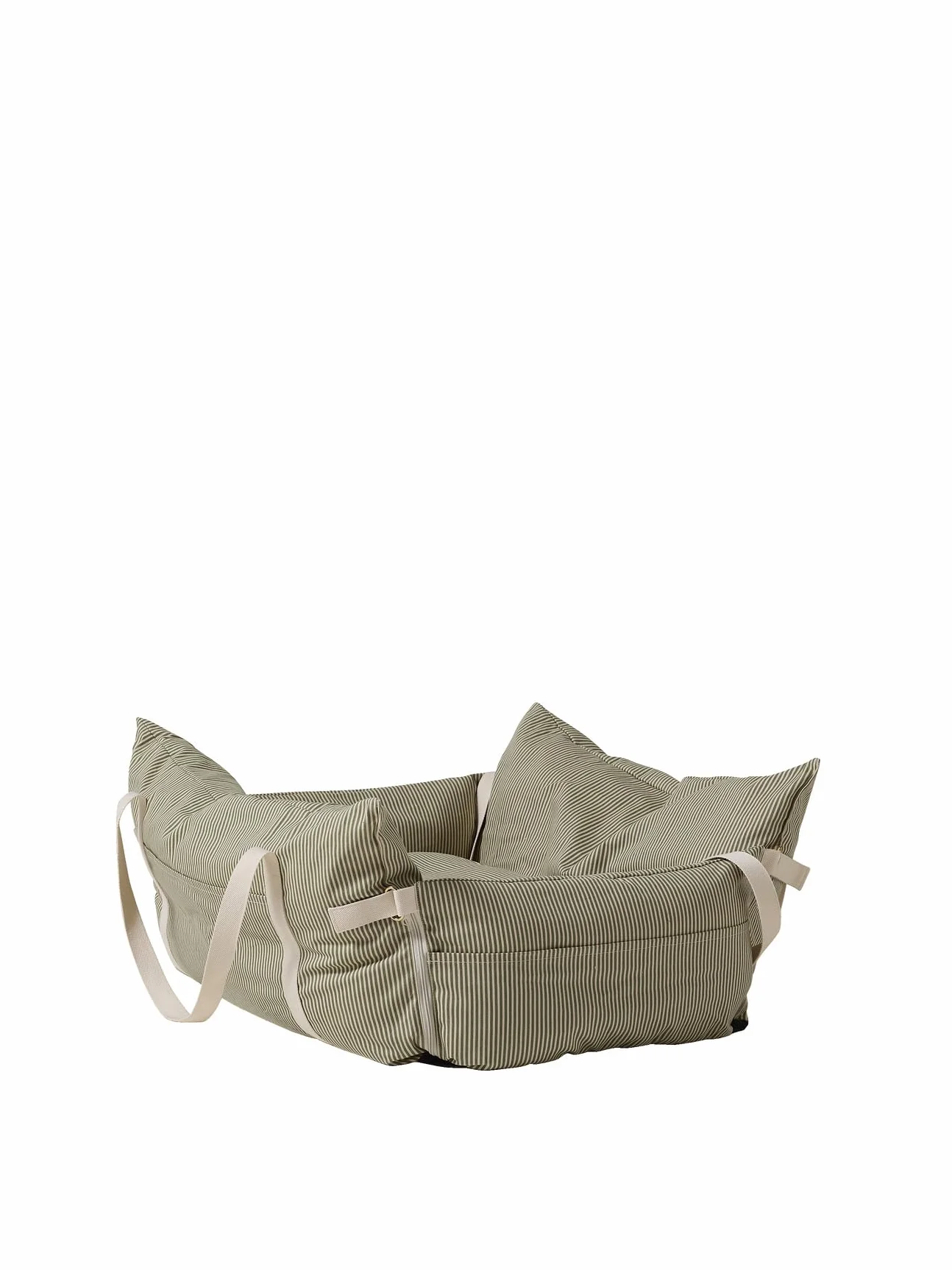 VERTBAUDET Sac de Transport Voiture 2 en 1 pour Chien rayé Vert TU