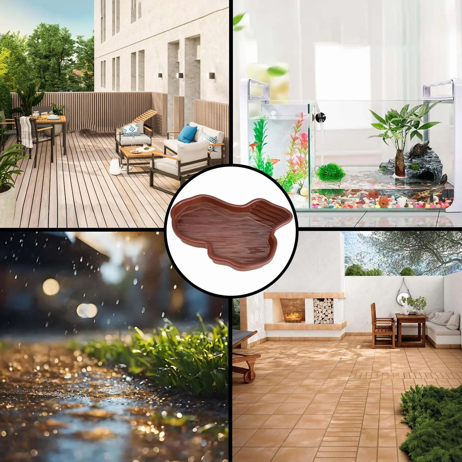 Grand Bol d'Eau pour Reptiles, Bol de Nourriture pour Reptiles, Piscine pour Tortue