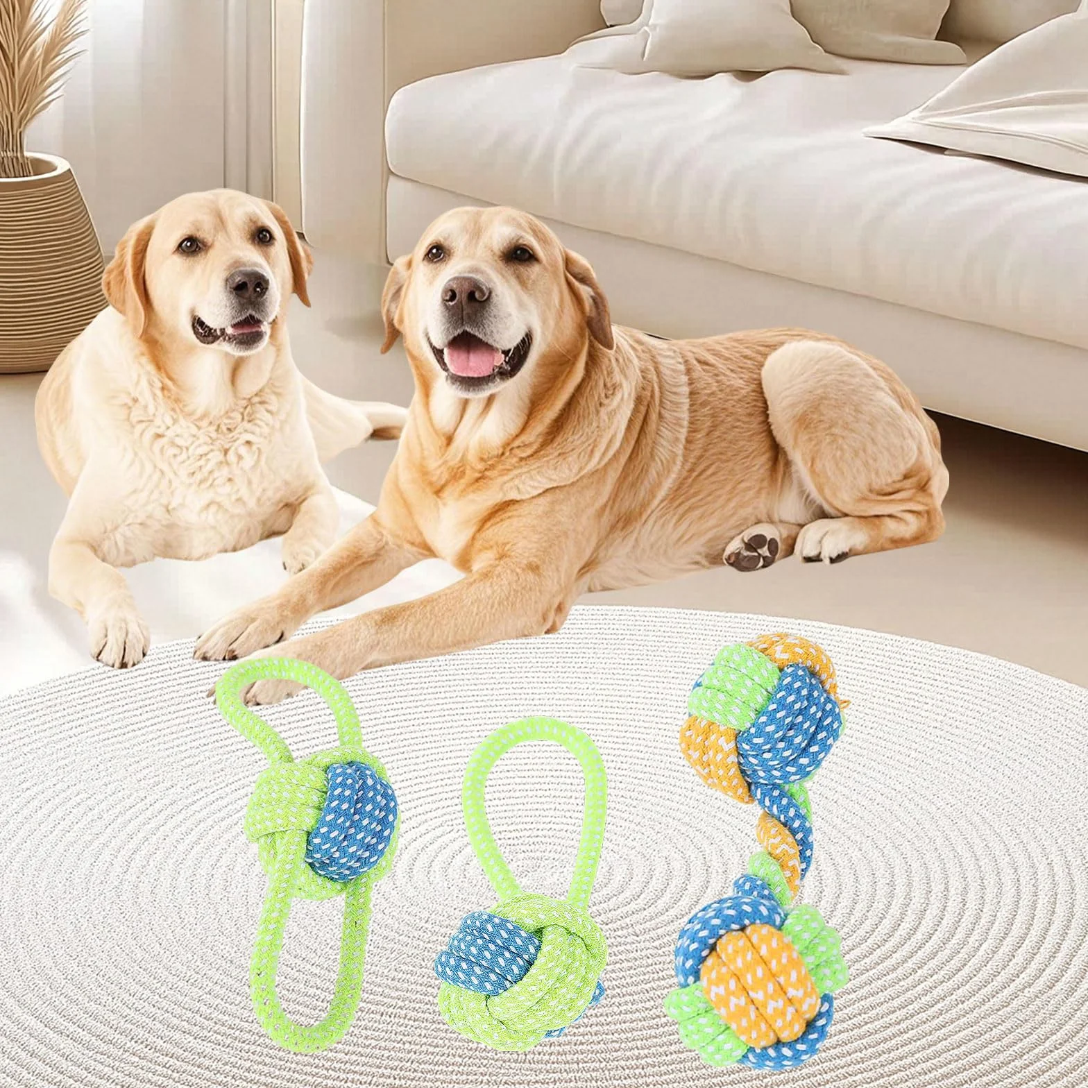 Corde Chien Jouet pour Chien Indestructible Jouets a Mâcher Robustes 400g