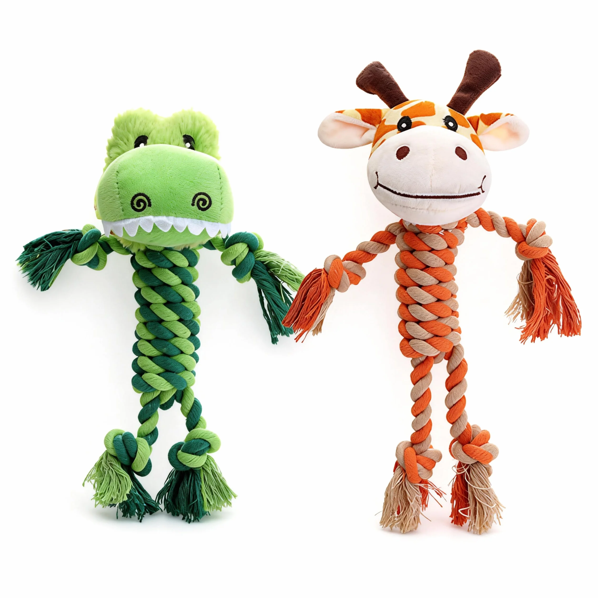 Potaroma Jouet à Mâcher pour Chien, Corde en Coton avec Peluche Crocodile