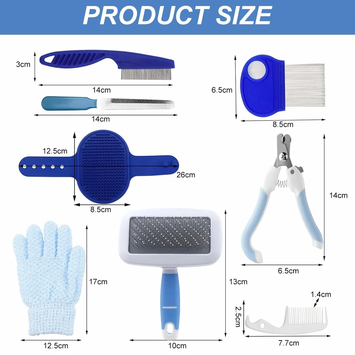 Kit De Toilettage Pour Lapins, 8 Pièces Brosse À Lapin, Avec Brosse De Massage Pour Animal Domestique, Peigne De Toilettage Pour Animaux Domestiques, Coupe Griffes Pour Chat Chien Furet Petits Animaux