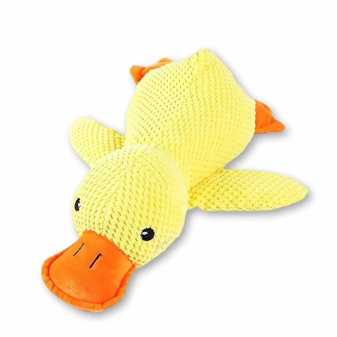Peluche Anti-Stress Ente pour Chien Indestructible avec Design Sécurisé Jaune