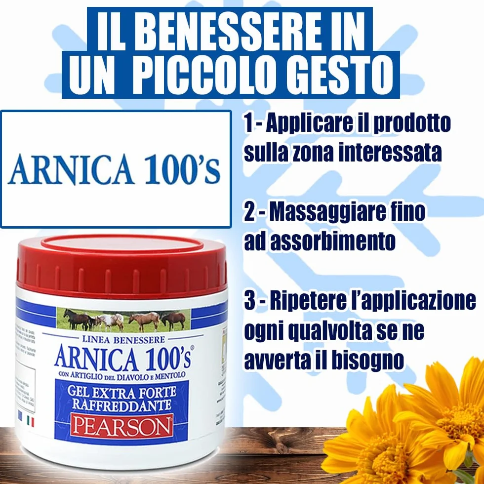 ARNICA 100'S Arnica Gel Rafraîchissant Extra Fort Pearson 500ml Crème à l'Arnica Gel Fort Griffe du Diable et Menthol Pommade Défatigante Relaxante