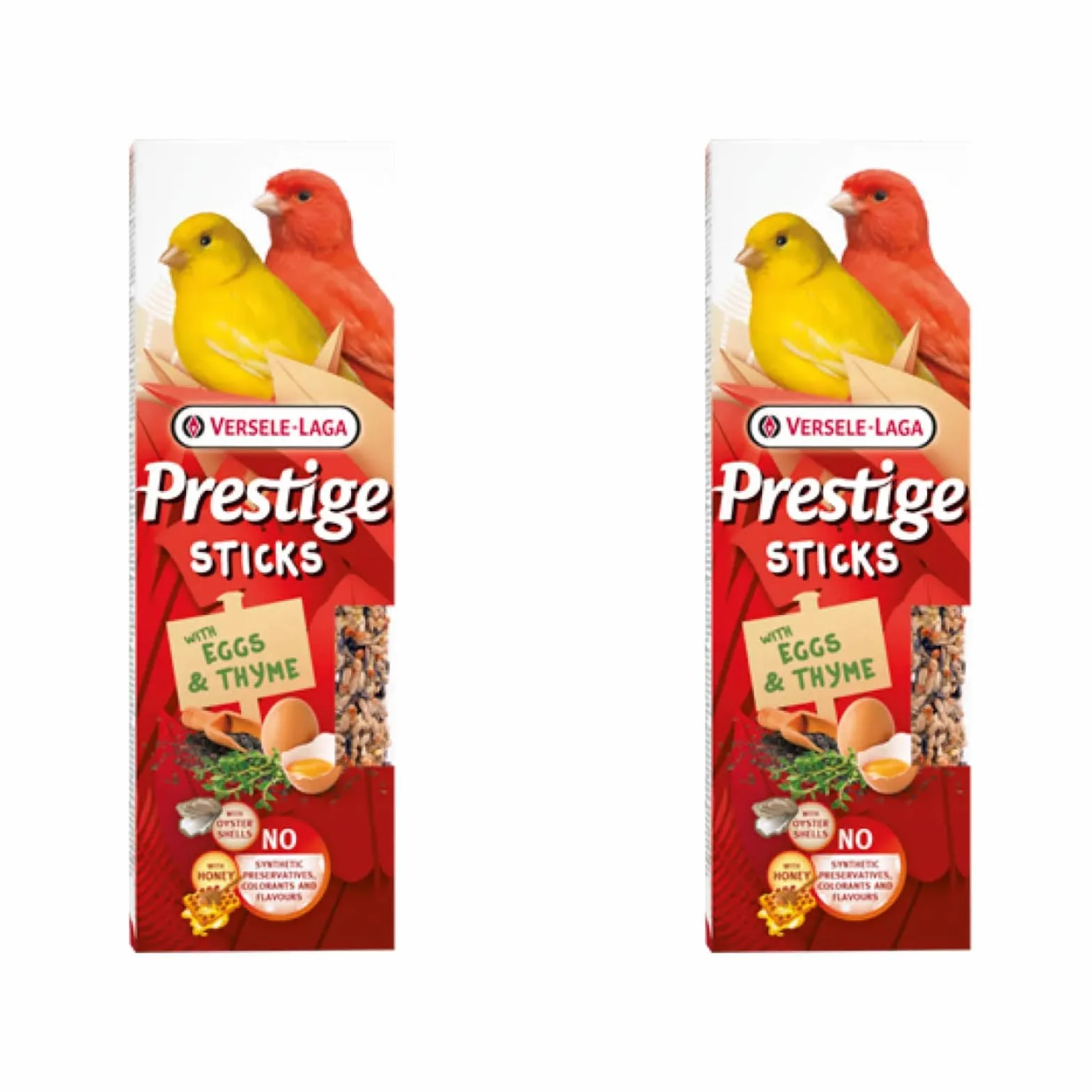 Versele-Laga Prestige Sticks Canaris Œuf & Thym Pack Double 2 x 60 g Snack pour canaris