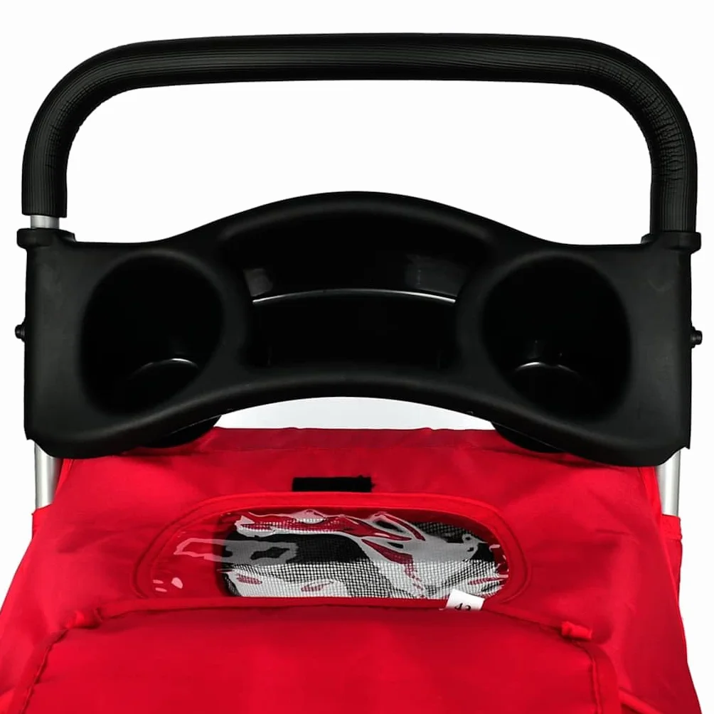 vidaXL Poussette pour Animaux Chariot avec Freins Rouge