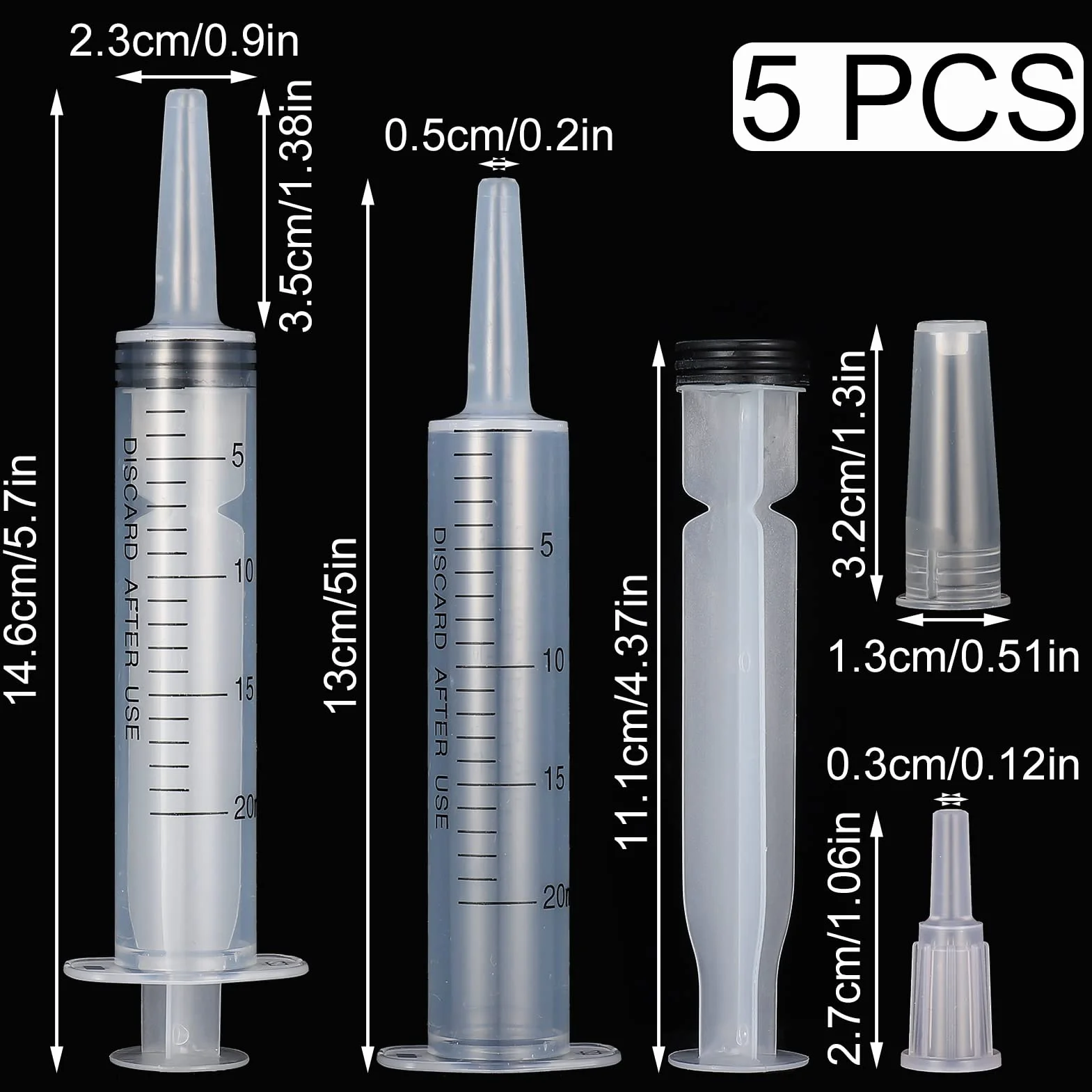 Seringue Alimentaire 20ml Plastique pour Oiseaux Alimentation Animale Mesure Liquide