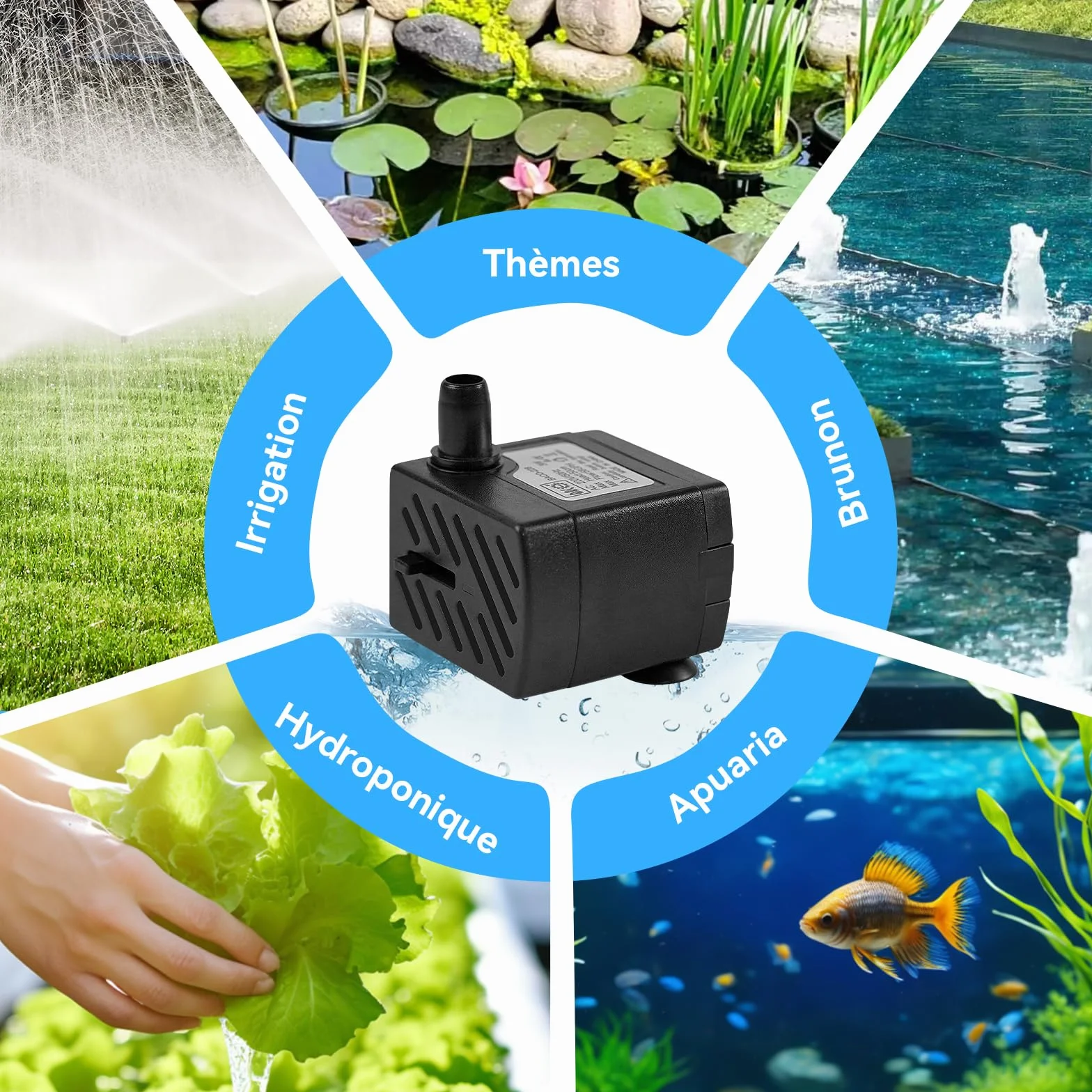 BACOENG Pompe Aquarium 3W 220L/H Mini Pompe à Eau pour Fontaines
