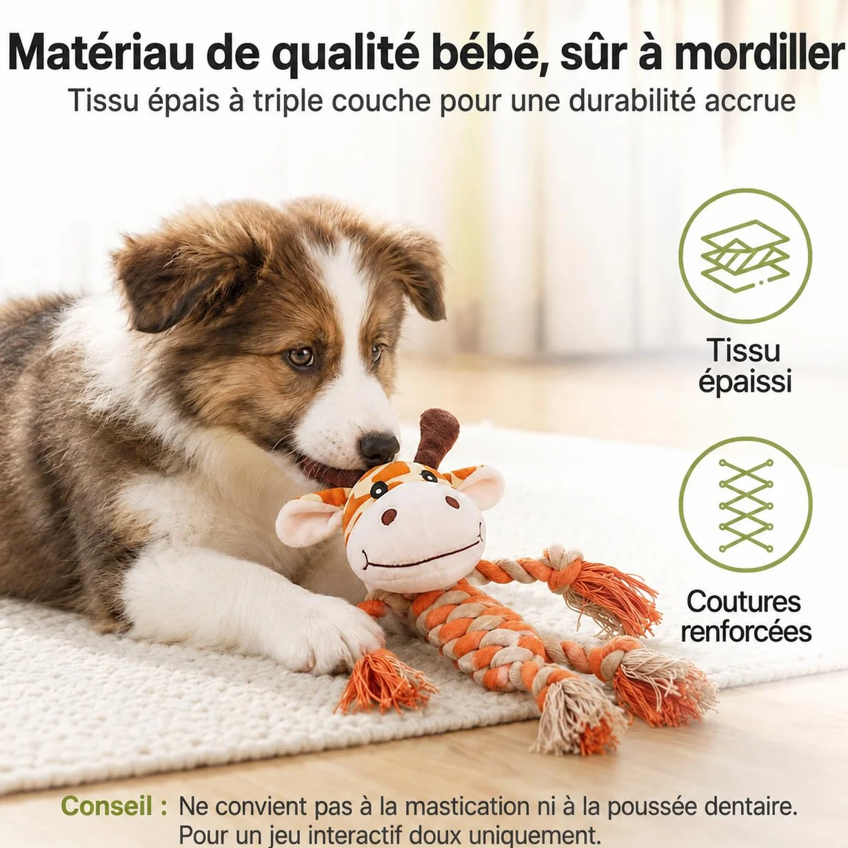 Potaroma Jouet à Mâcher pour Chien, Corde en Coton avec Peluche Crocodile