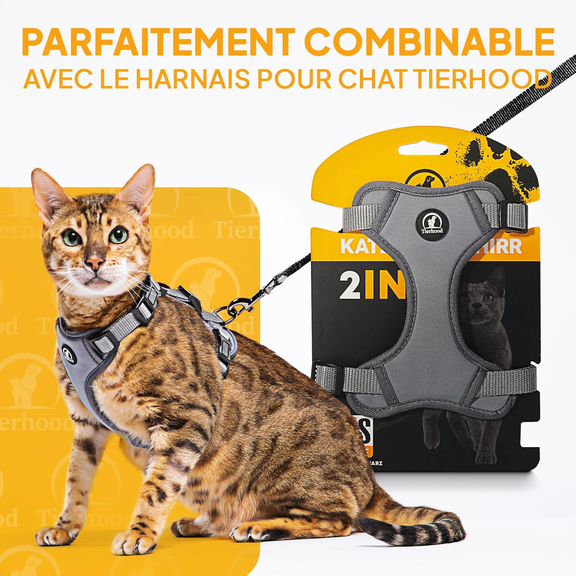 Tierhood Laisse d’extérieur pour Chat 10m Grande Laisse légère
