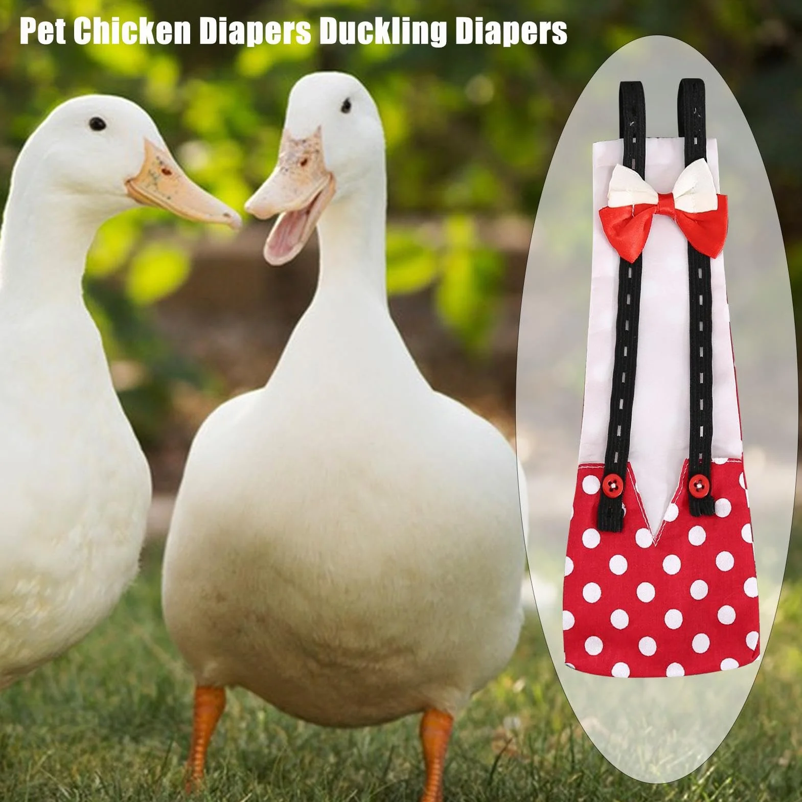 Couches pour Canards et Poules - Couches Réutilisables pour Volailles avec Nœud Papillon