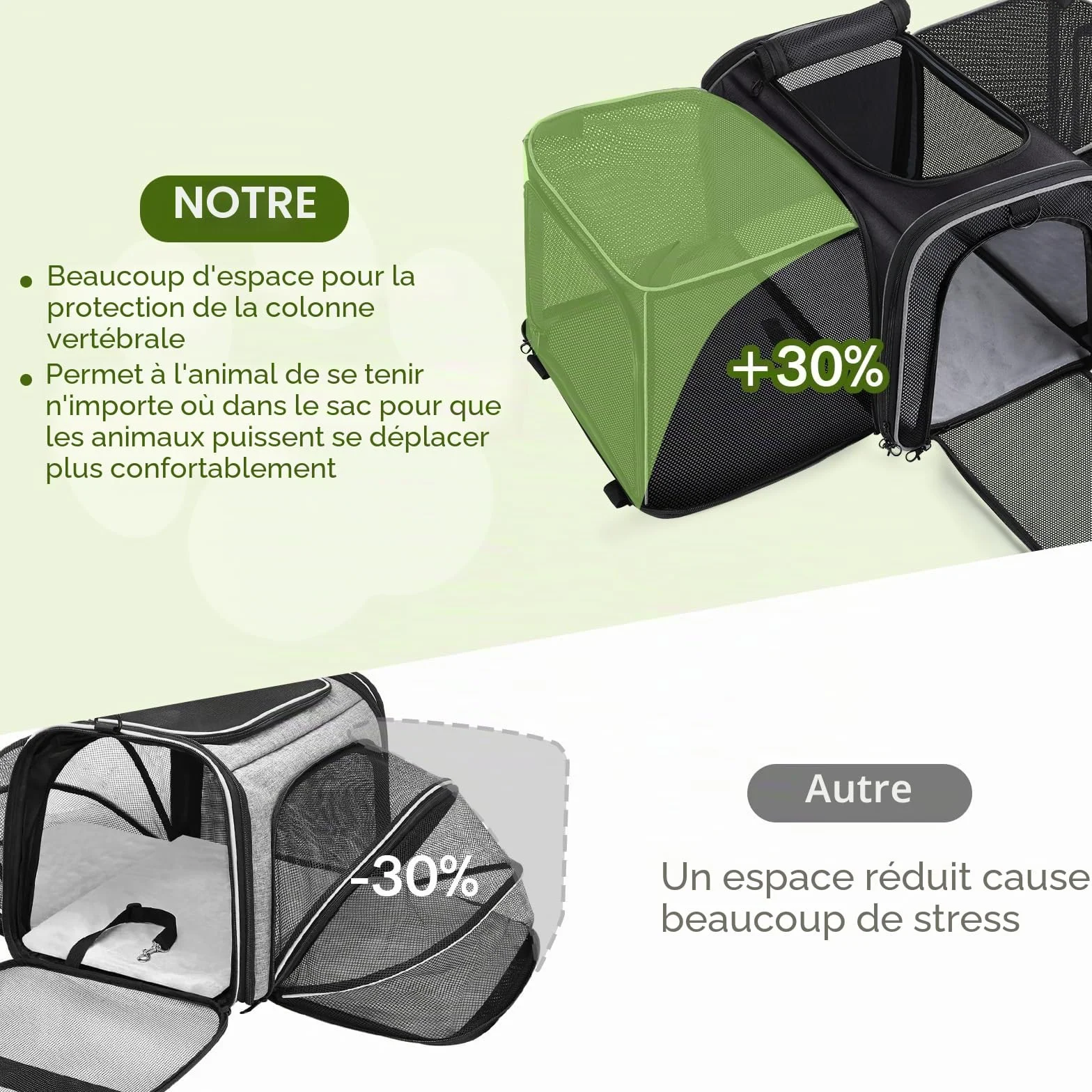 Pecute Sac de Transport Extensible Extra Large pour Chien Chat Pliable Maille Respirante Noir avec Bandoulière