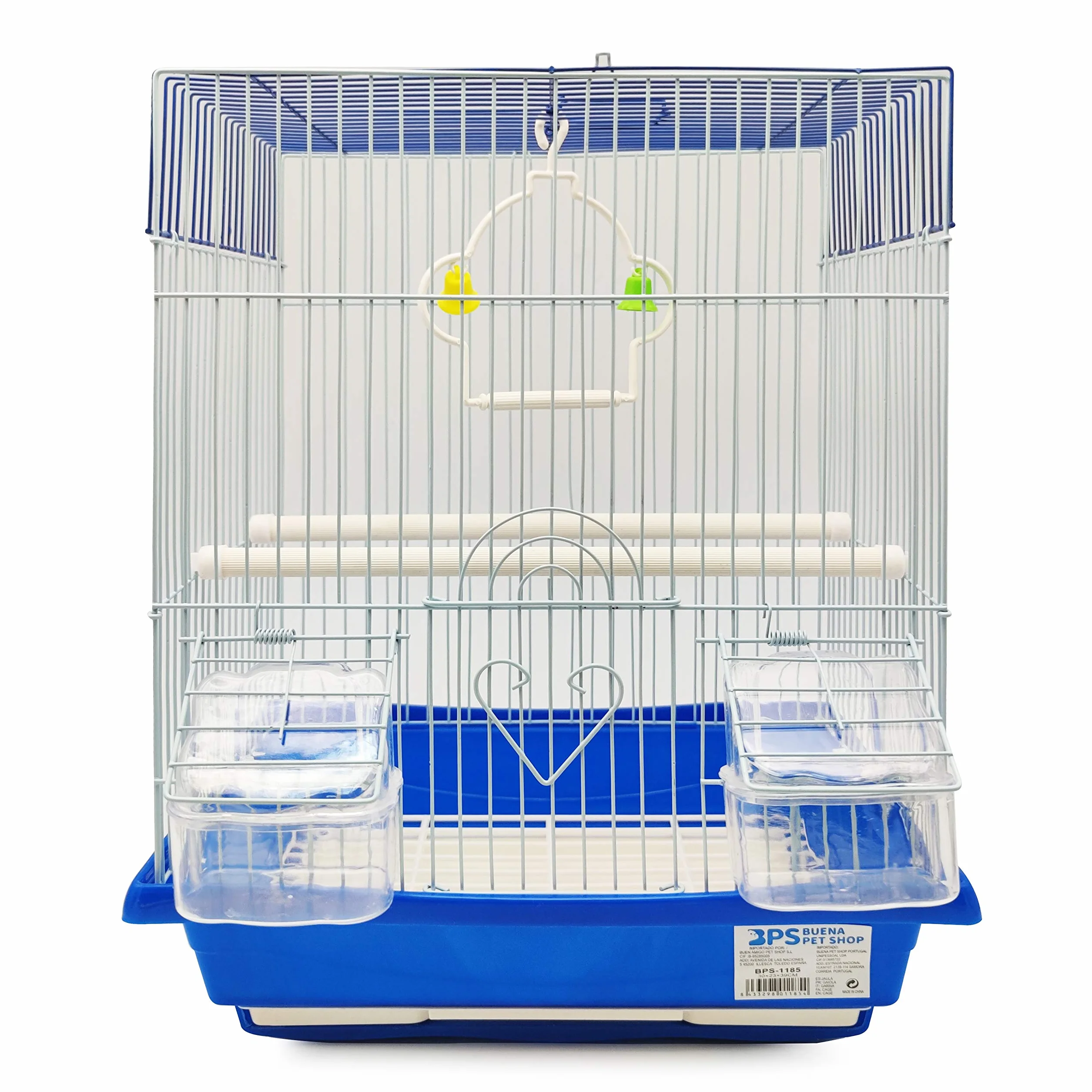 BPS Cage à oiseaux Nichoir Perruches Canaris 30 x 23 x 39 cm avec Mangeoire Pulvérisateur Perchoirs