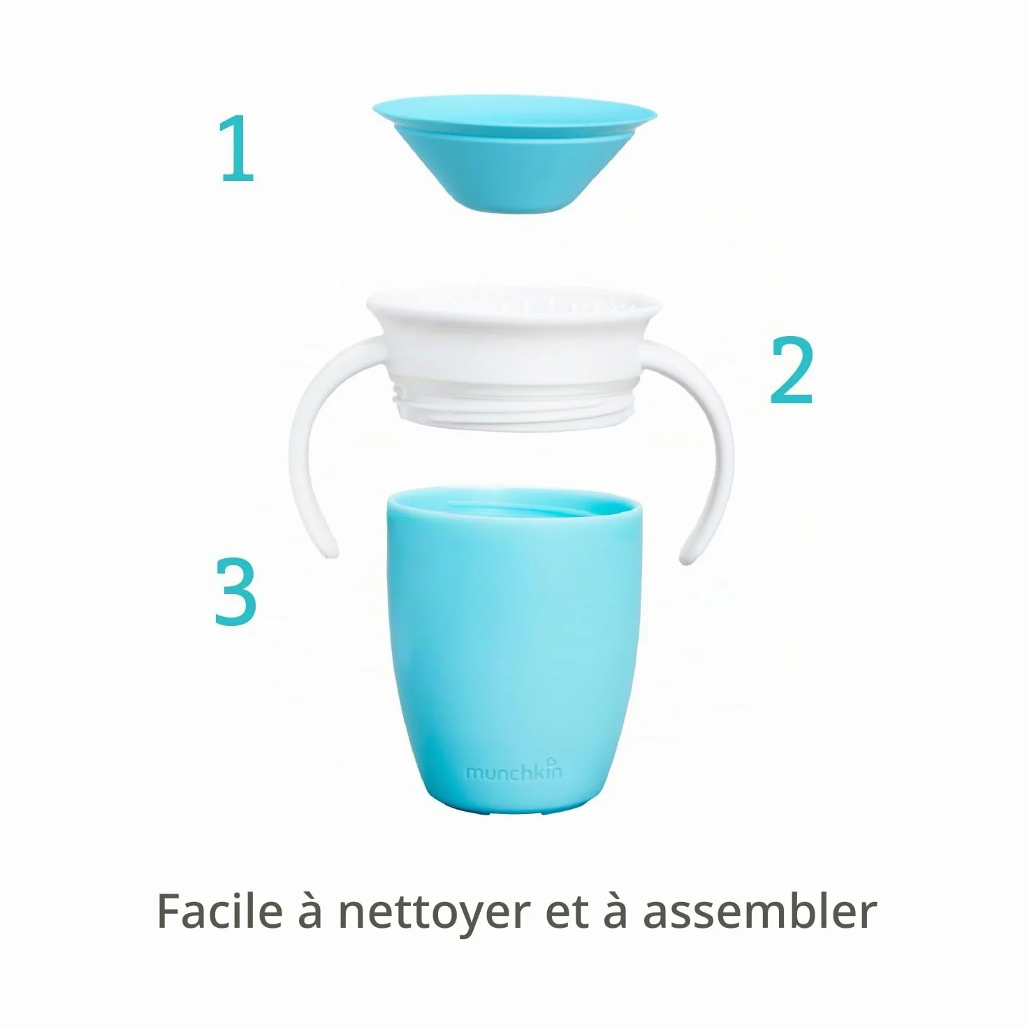 Munchkin Miracle 360 Tasse à Bec Sans BPA Sans Déversement 7oz 207ml Bleu
