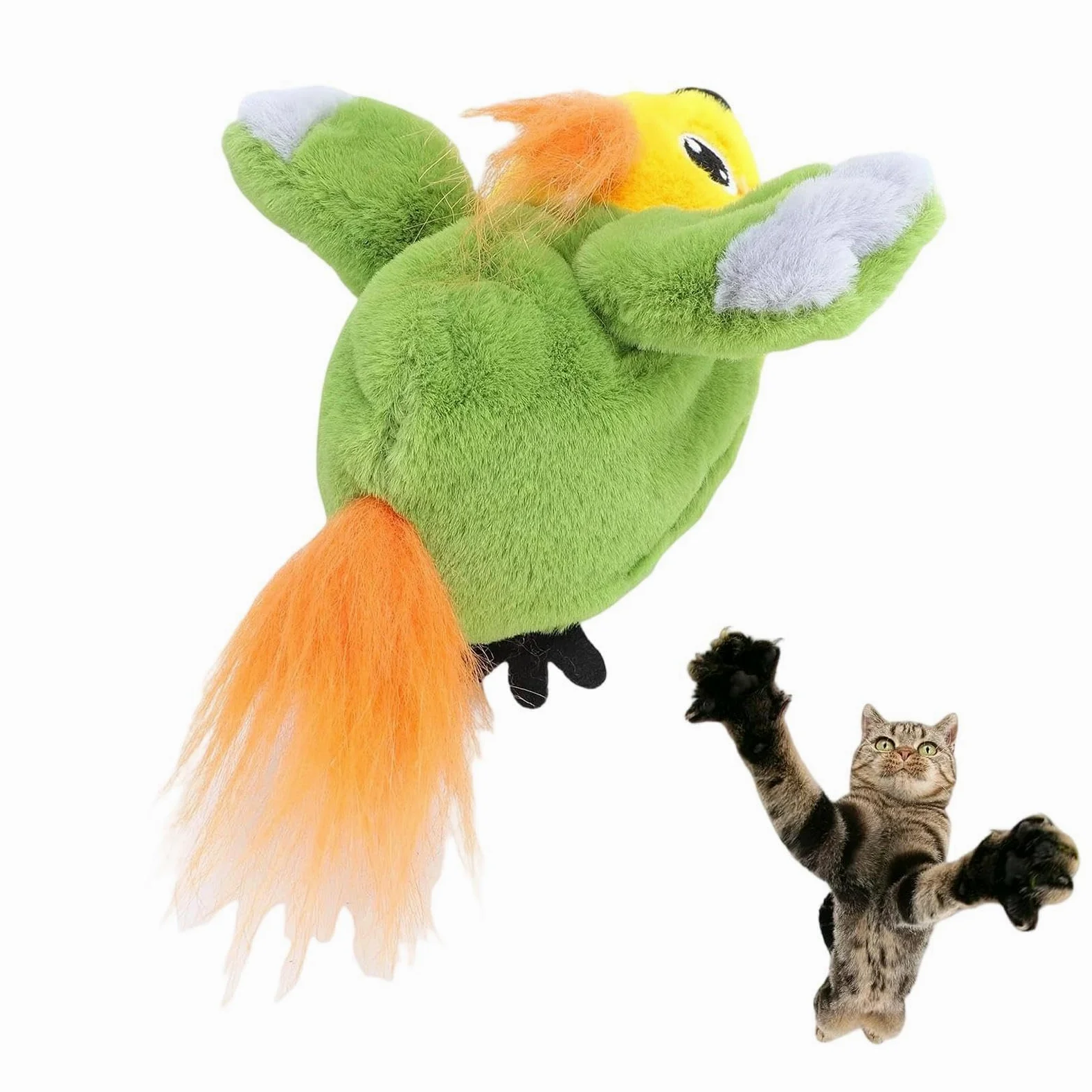 Generisch Jouet interactif rechargeable pour chat | Jouet d'oiseau mignon pour chaton, jouet d'attraction pour chaton, chien, exercice, jeu de chasse contre