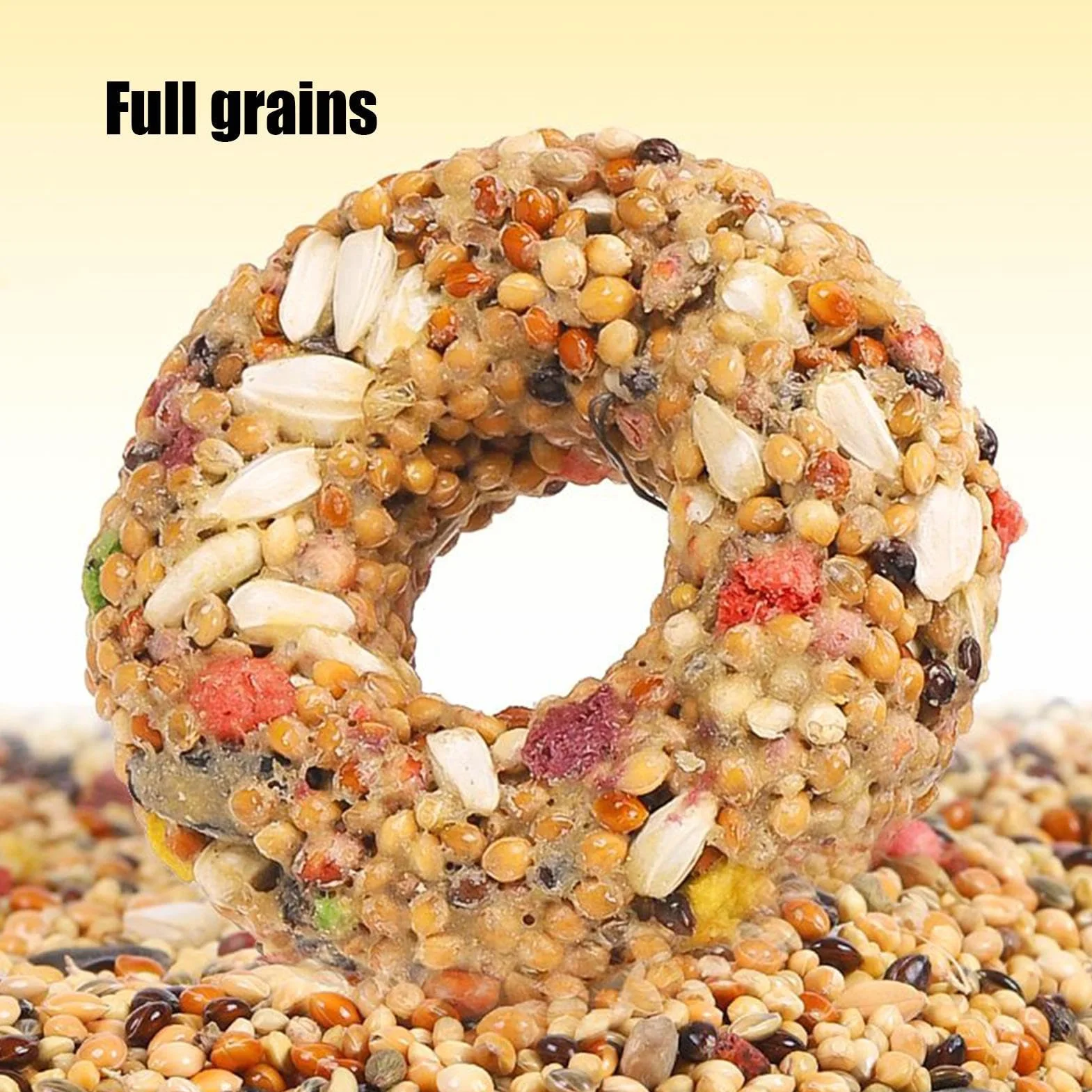 Friandises pour Calopsittes Anneau À Mâcher en Grains Enrichissement Jeu Perruches Inséparables Volière