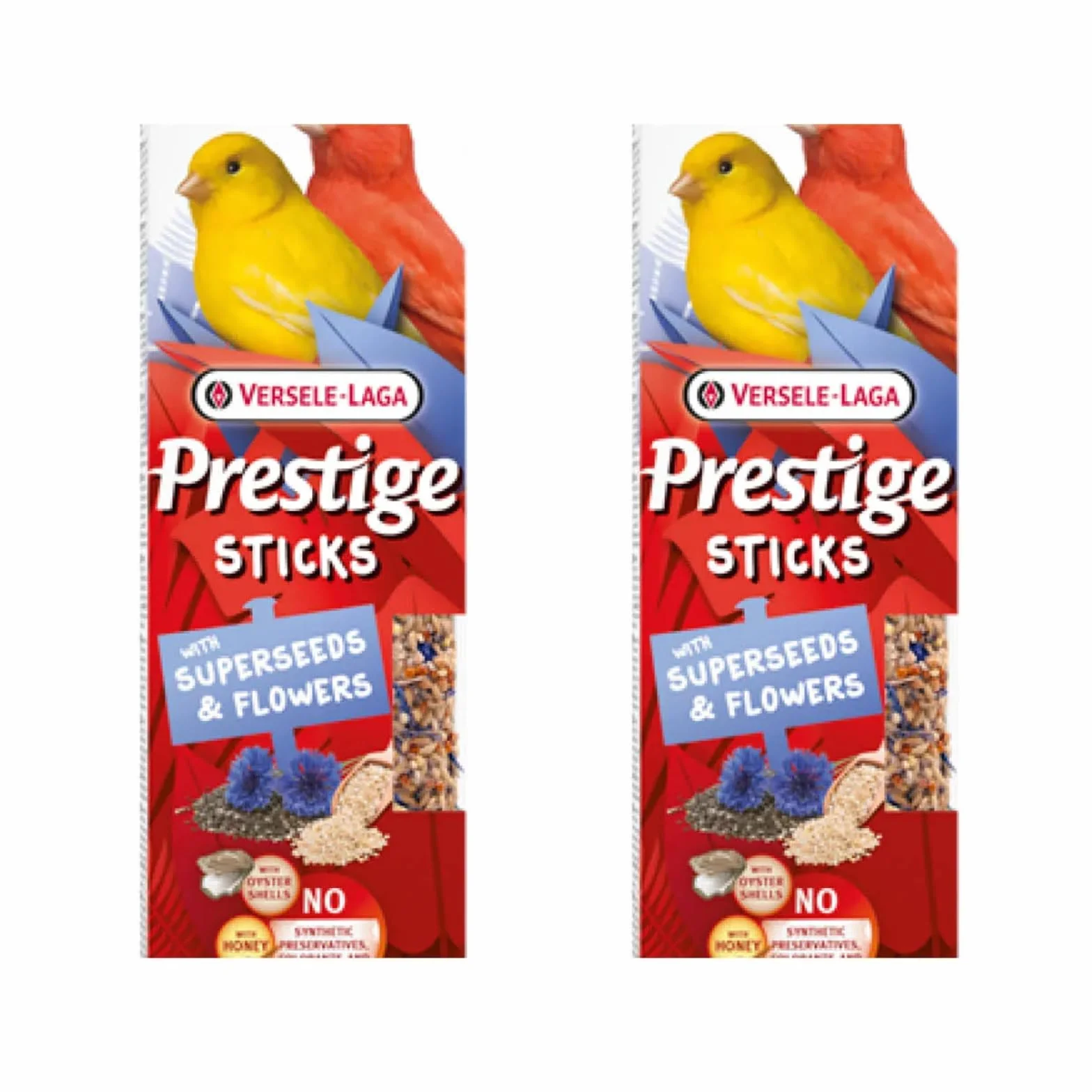 Versele-Laga Prestige Sticks Supersemences et Fleurs pour canaris Pack Double 2 x 60 g Snack sans conservateurs