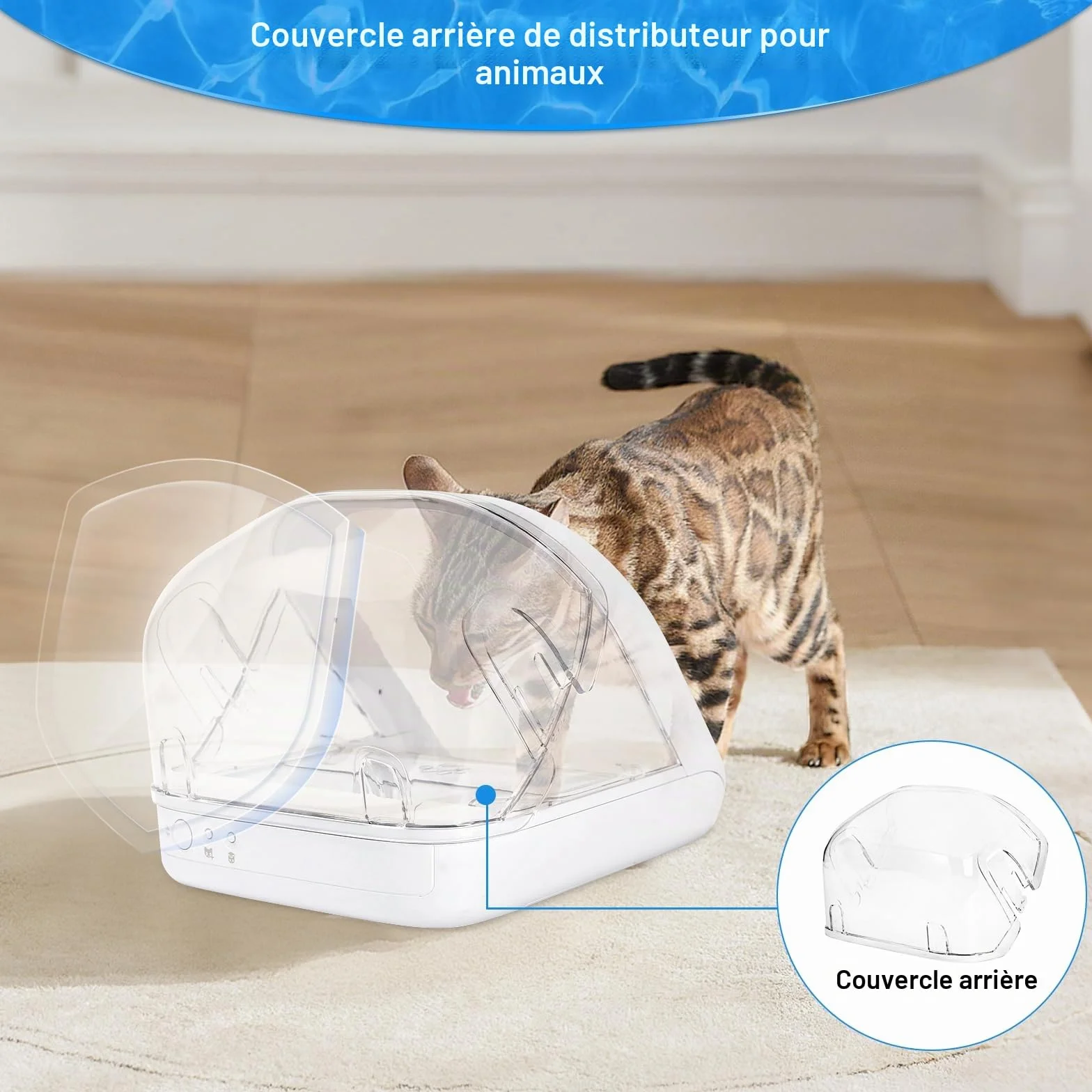 Couvercle Arrière pour Distributeur de Nourriture à Puce électronique, Compatible avec Pendentif RFID