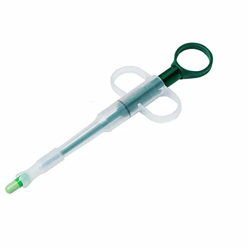 Lance Pilule Chat Distributeur de Pillules avec Pointe Souple Sécurité Réutilisable Plastique Seringue Médicaments Animaux Chats Chiens (Vert)
