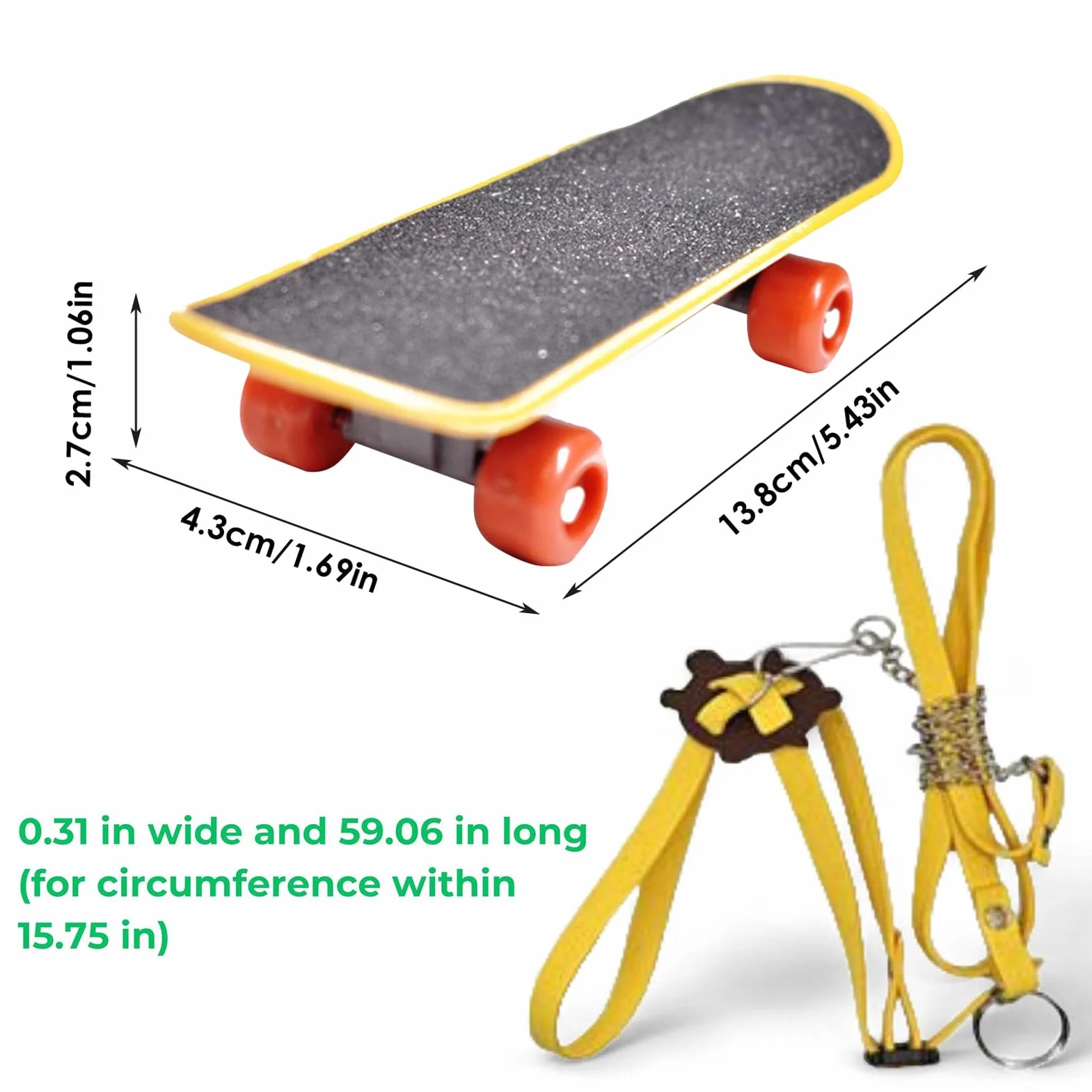 Kit de jeu de tortue avec corde d'escalade et skateboard, harnais réglable pour reptiles, accessoire intérieur extérieur