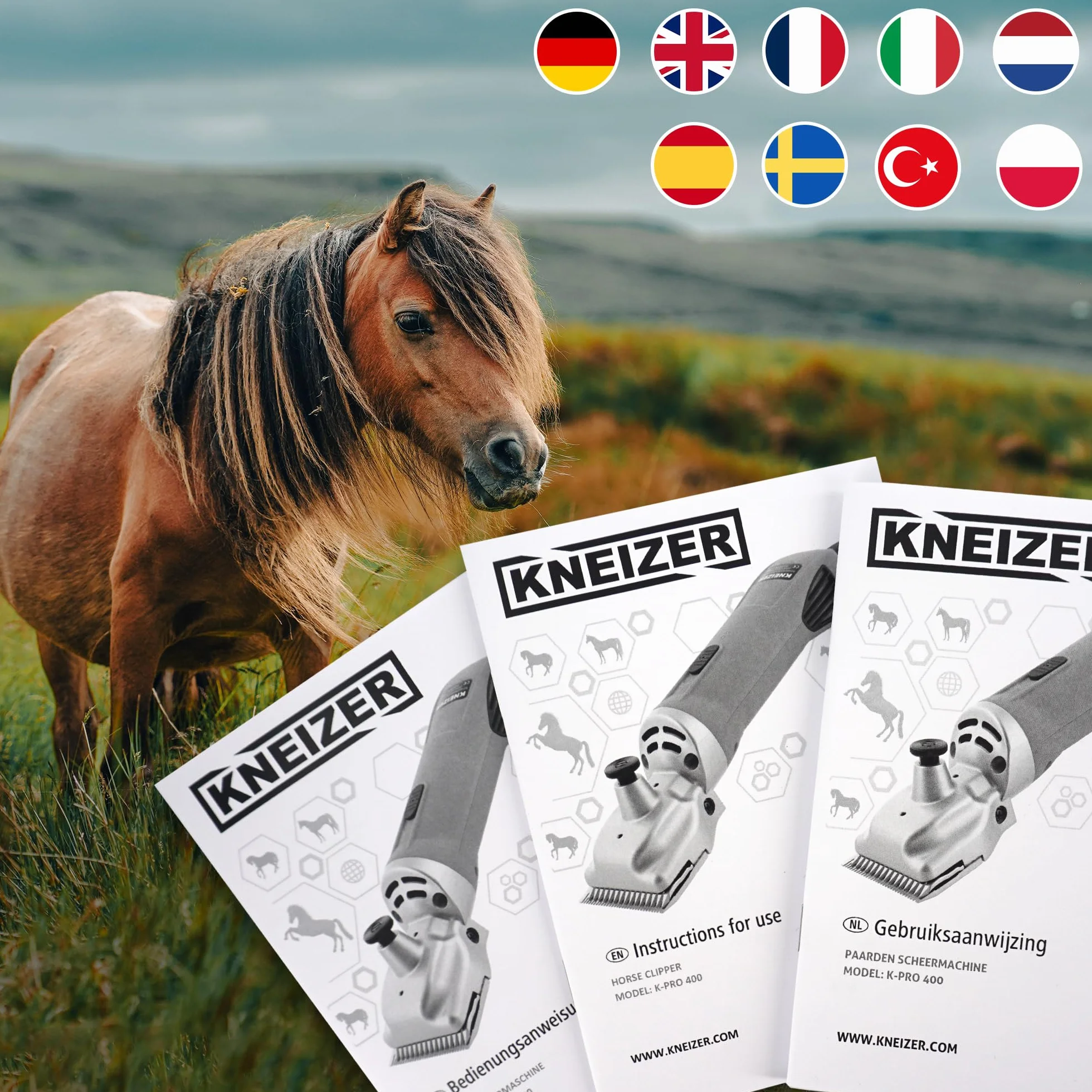 Tondeuse pour Chevaux Silencieuse Faibles Vibrations Lames Interchangeables