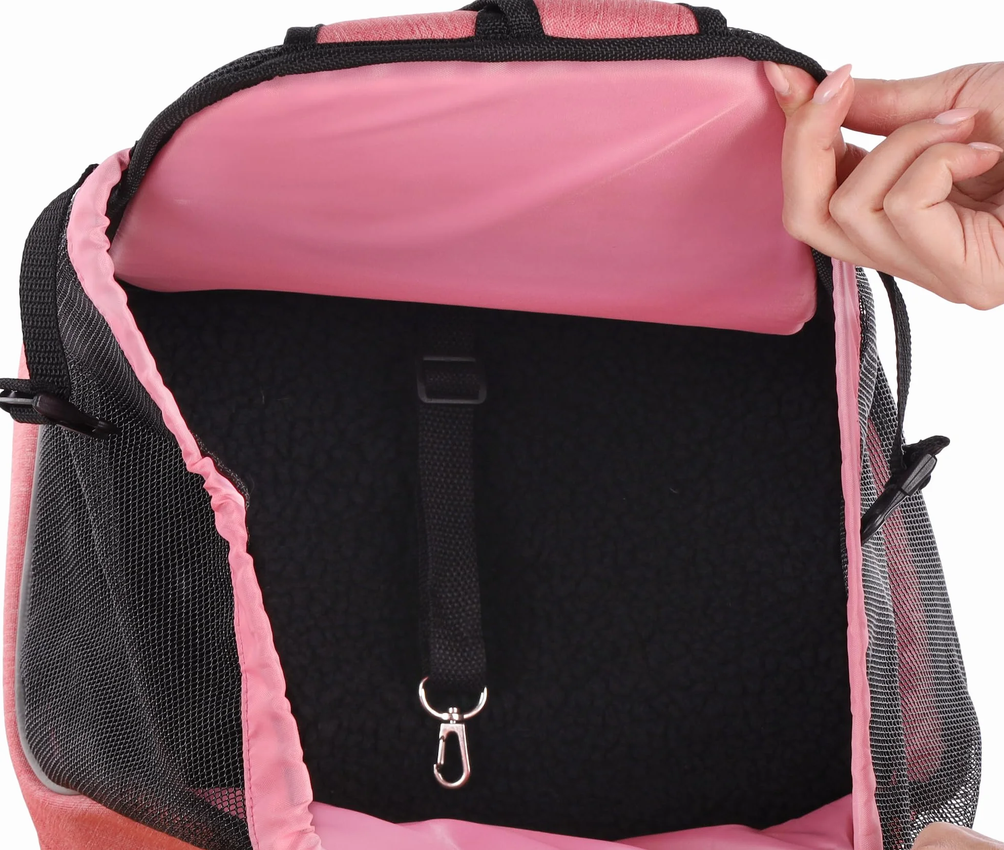 Sac de Transport Chat – Chien – Flamingo Xanty Rose – 29×23×38 cm – Polyester + Mousse – Dos renforcé – Fond Amovible 30°C – Sangles réglables – Poche zippée