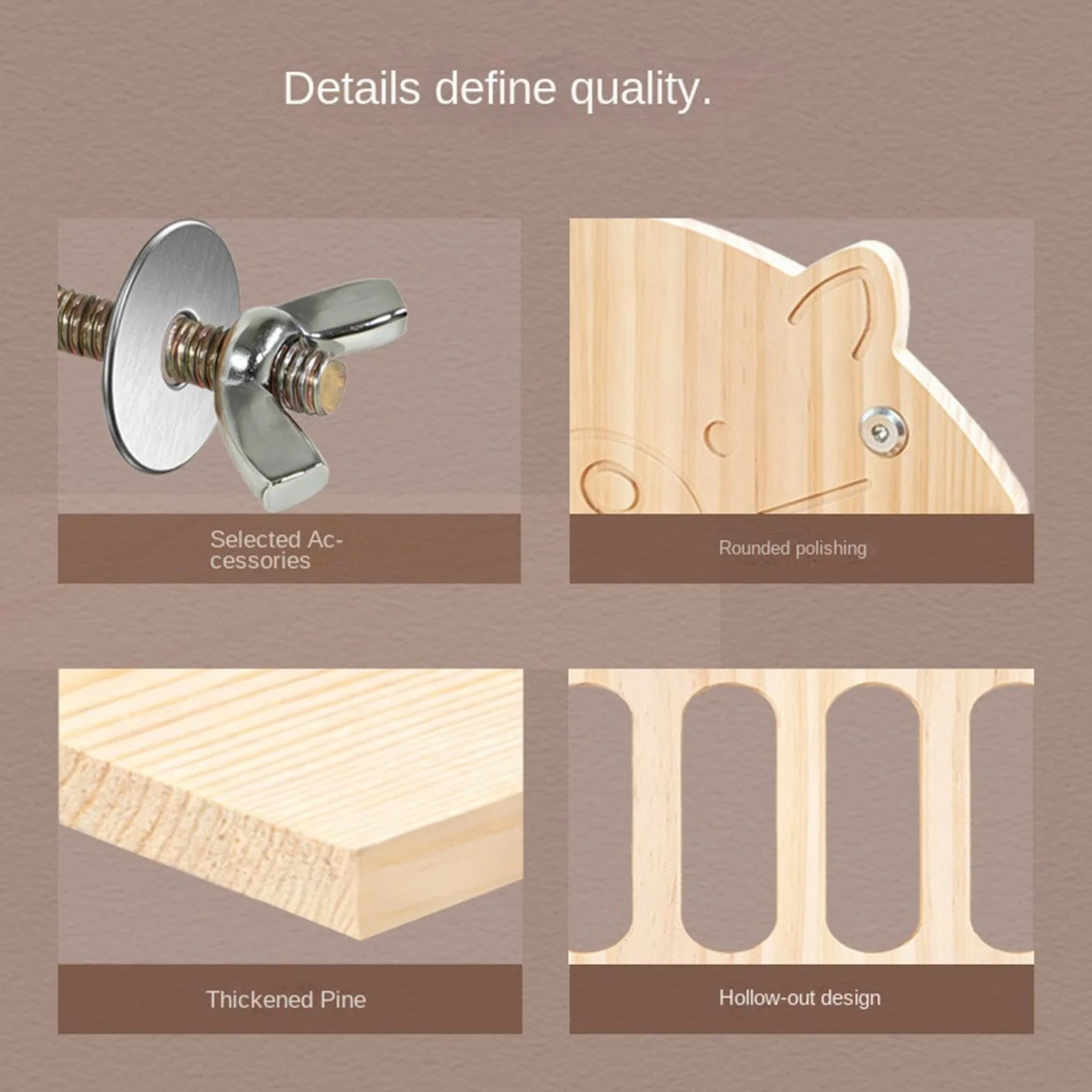Râtelier à Foin Grande capacité Mignon décor Cage en Bois | porte-foin pour hamster en forme de chat Pour Chinchilla Et Hérisson Intérieur Extérieur