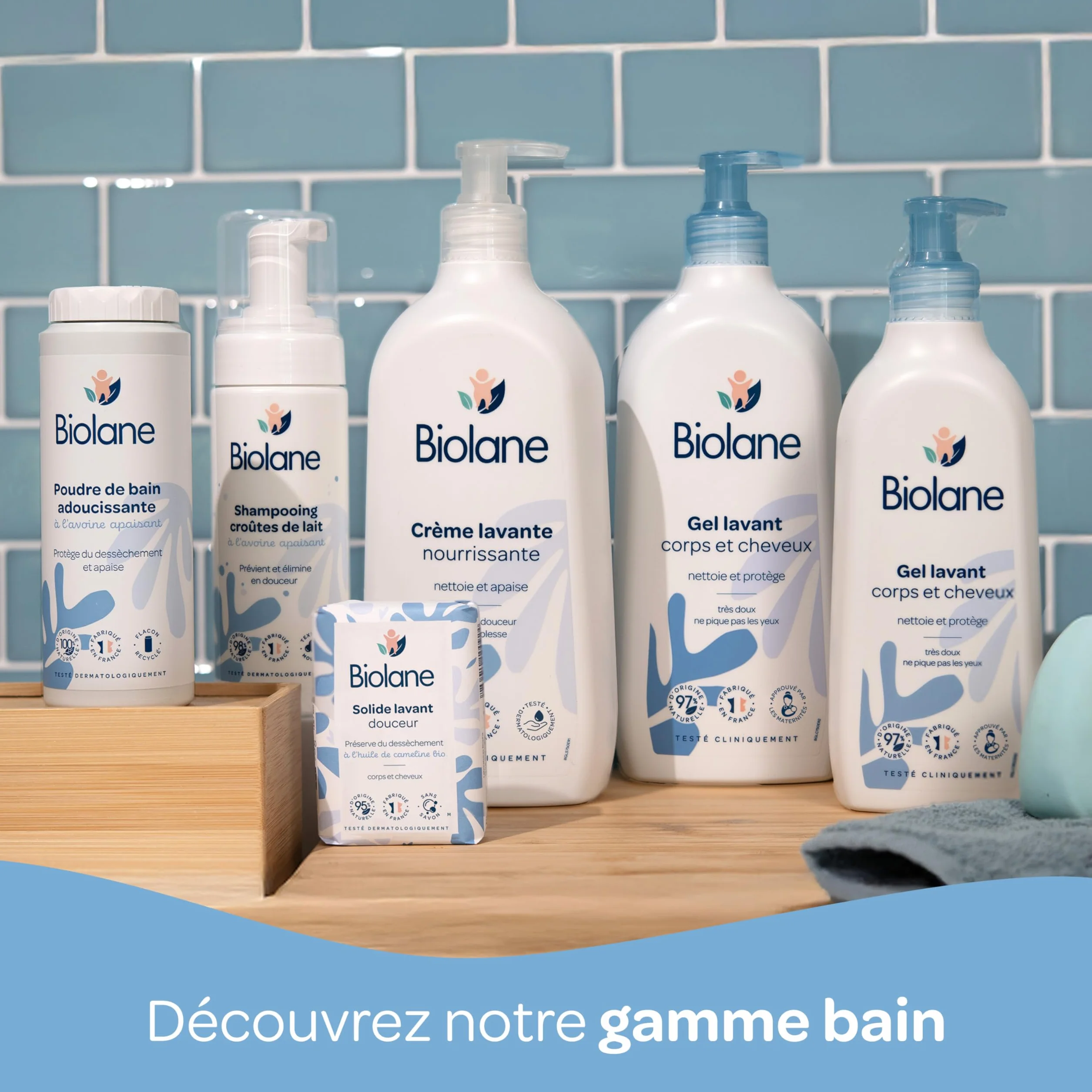 BIOLANE Gel douche bébé corps et cheveux 2 en 1 750ml 97% Origine Naturelle Peaux Sensibles Fabriqué en France