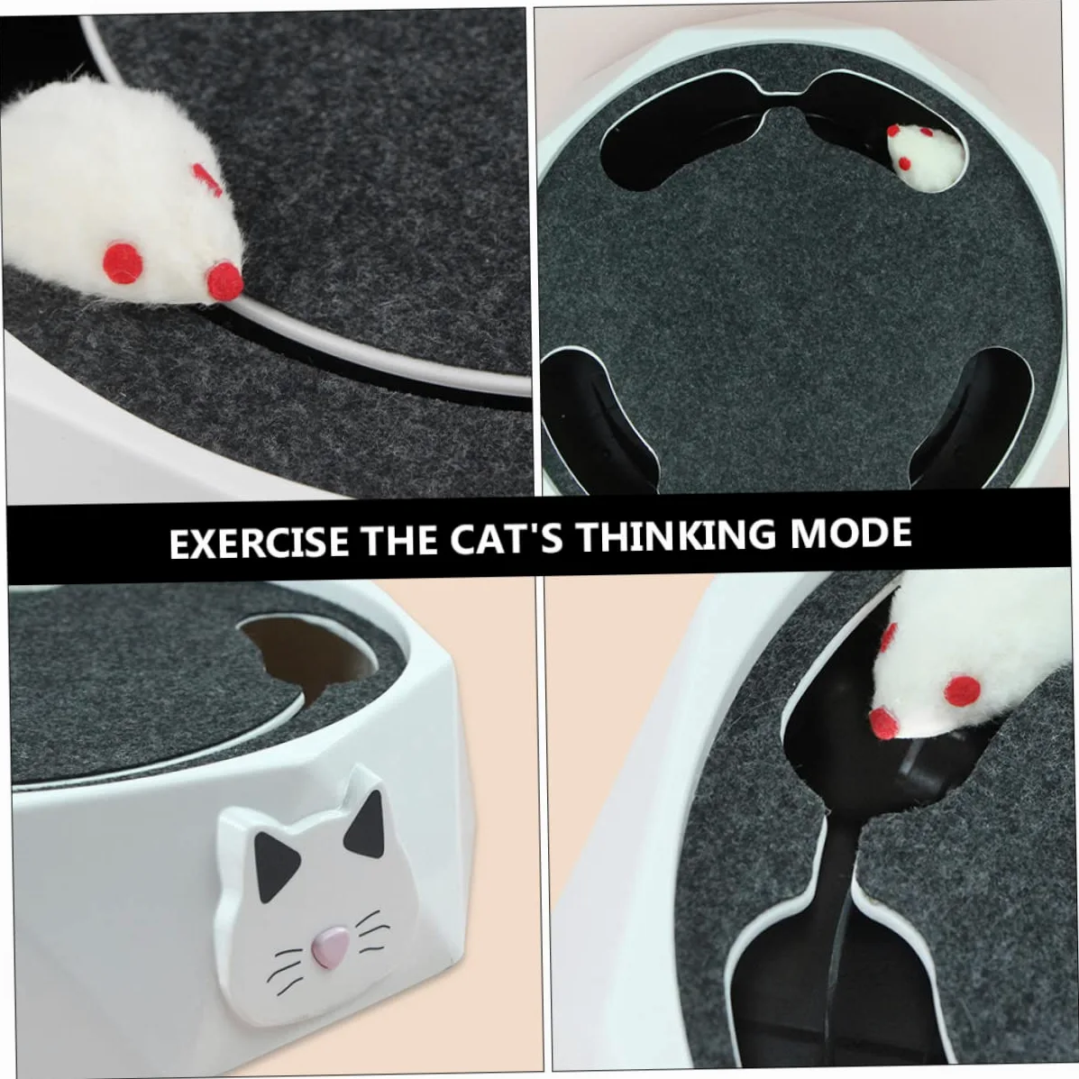 Toddmomy Jouet Interactif Automatique pour Chat Souris Électronique Blanche en Abs, Fonctionnant sur 3 Piles AA, Portable pour Exercice et Amusement des Chatons