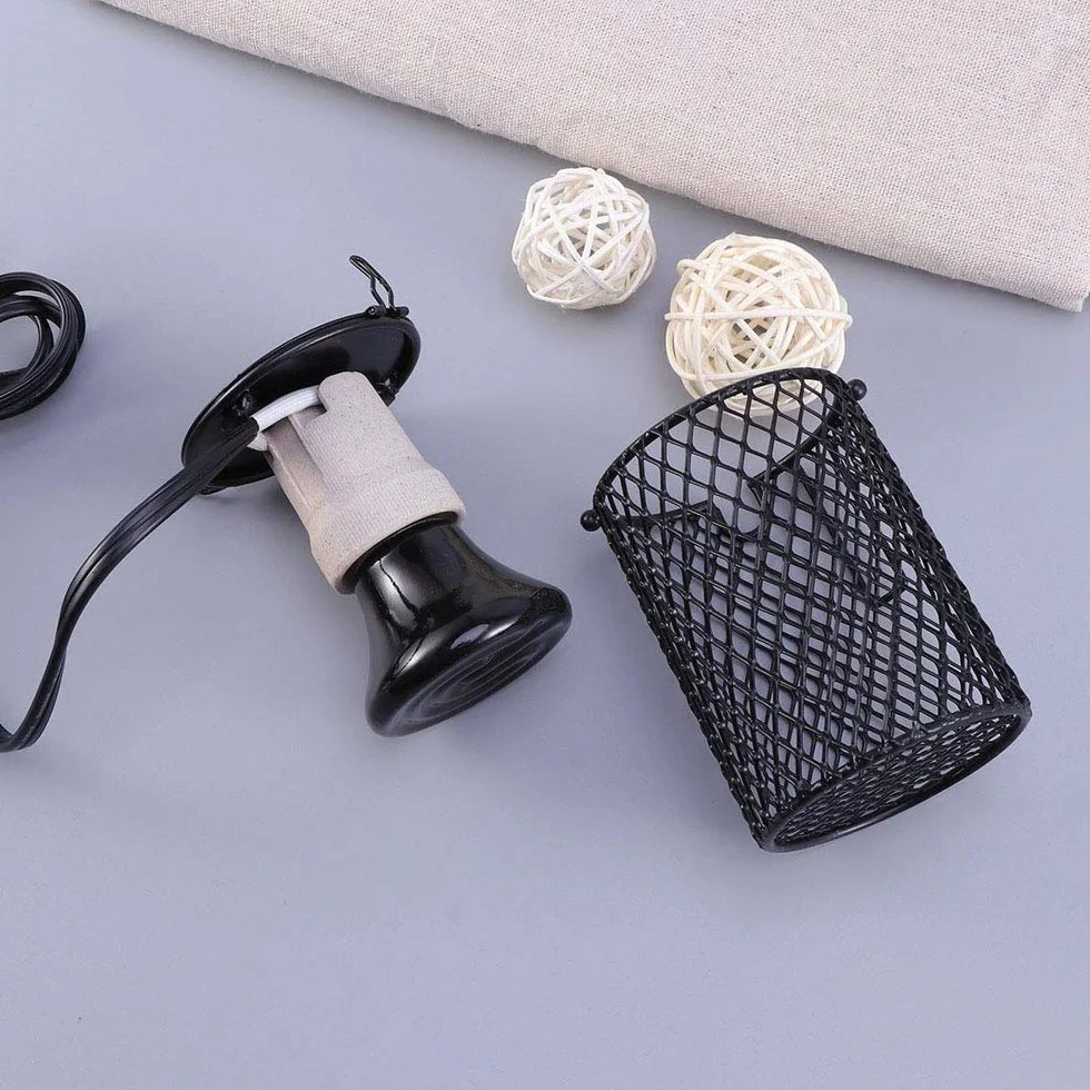 POFET Reptiles Lampe chauffante en céramique 75W avec Garde pour Tortue Lézard Serpent Dragon Barbu
