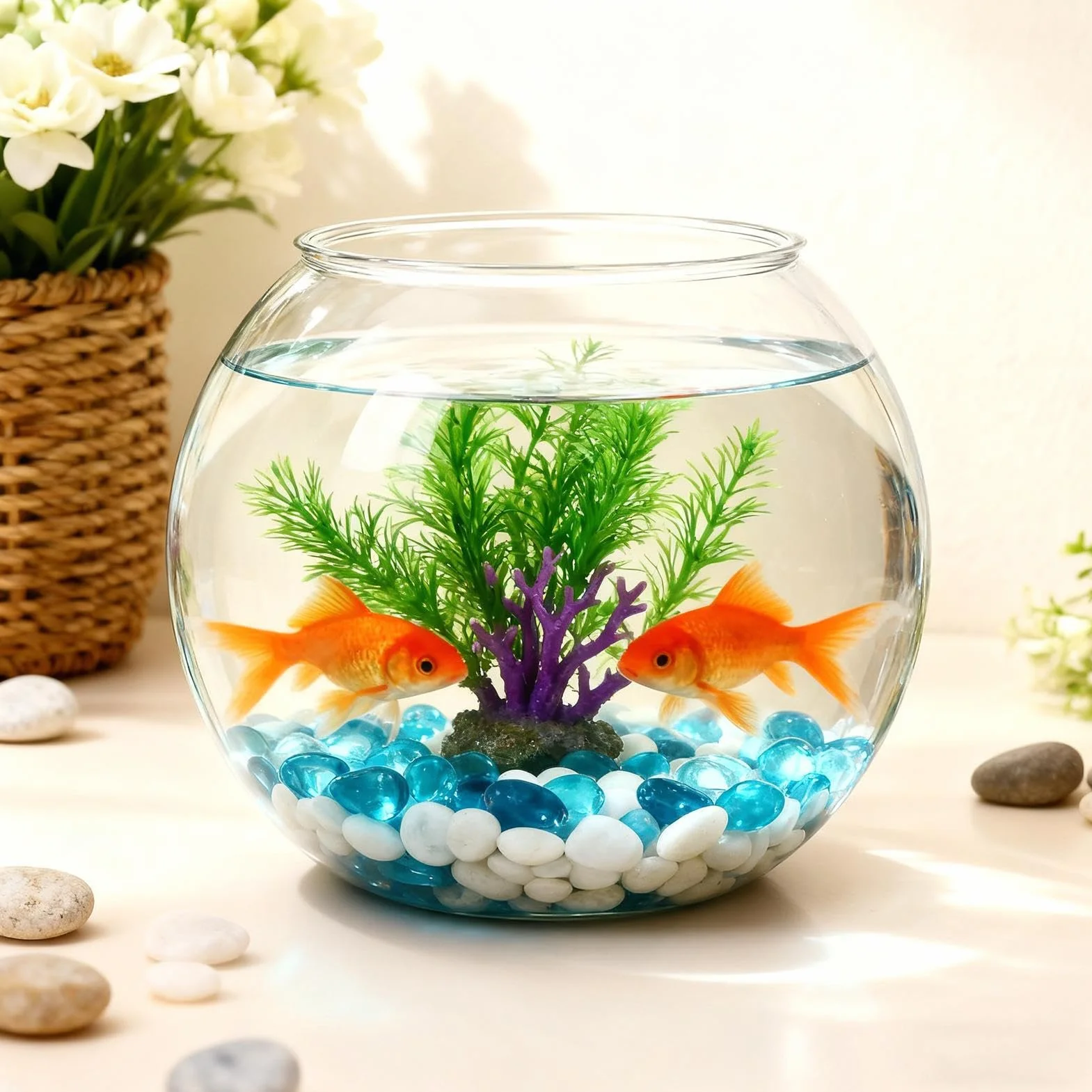 Bocal À Poissons Résistant Chocs Petit Récipient Aquarium à Bulles Transparent