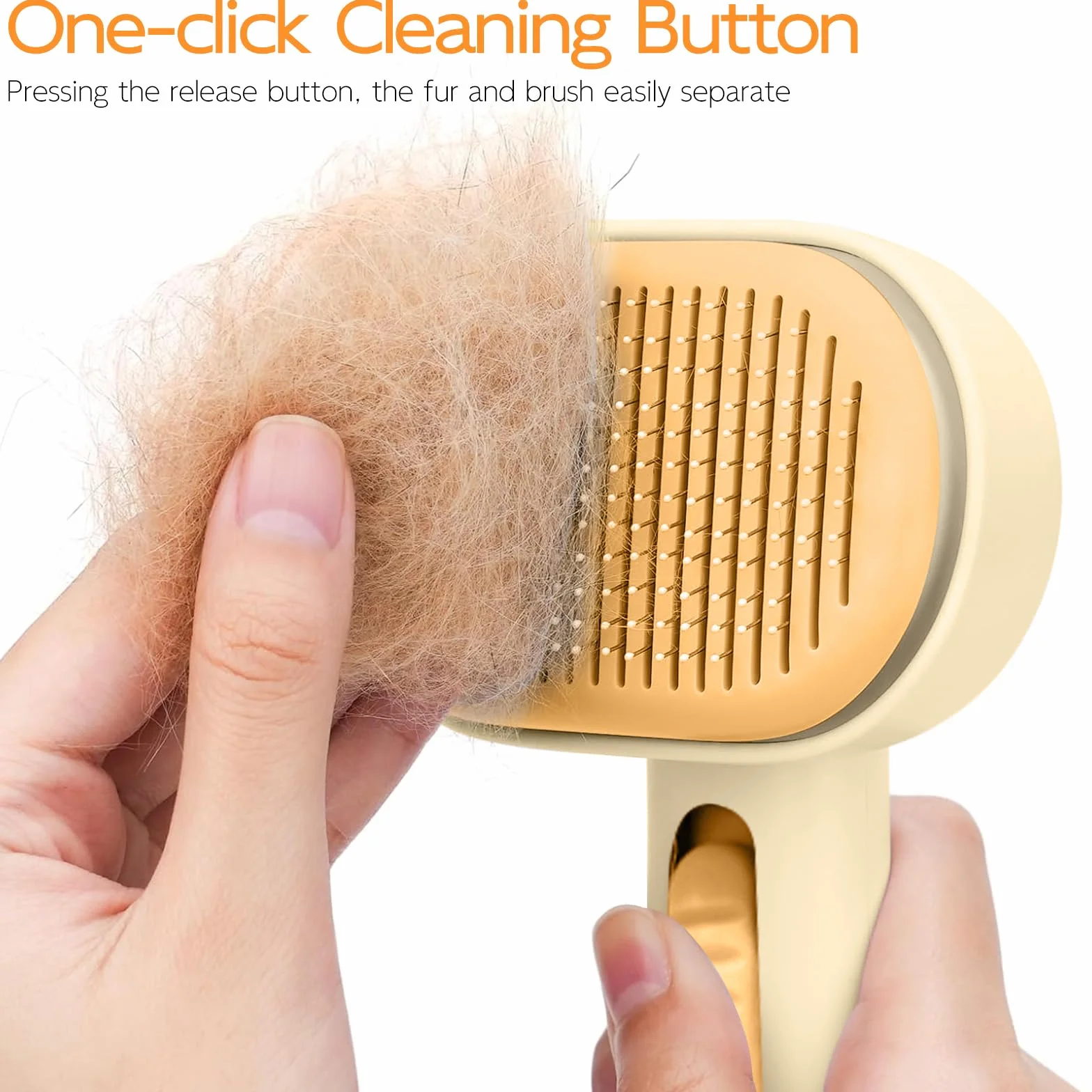 Brosse pour Chat et Chien Autonettoyante Retrait Poils Lâches Poil Long Court