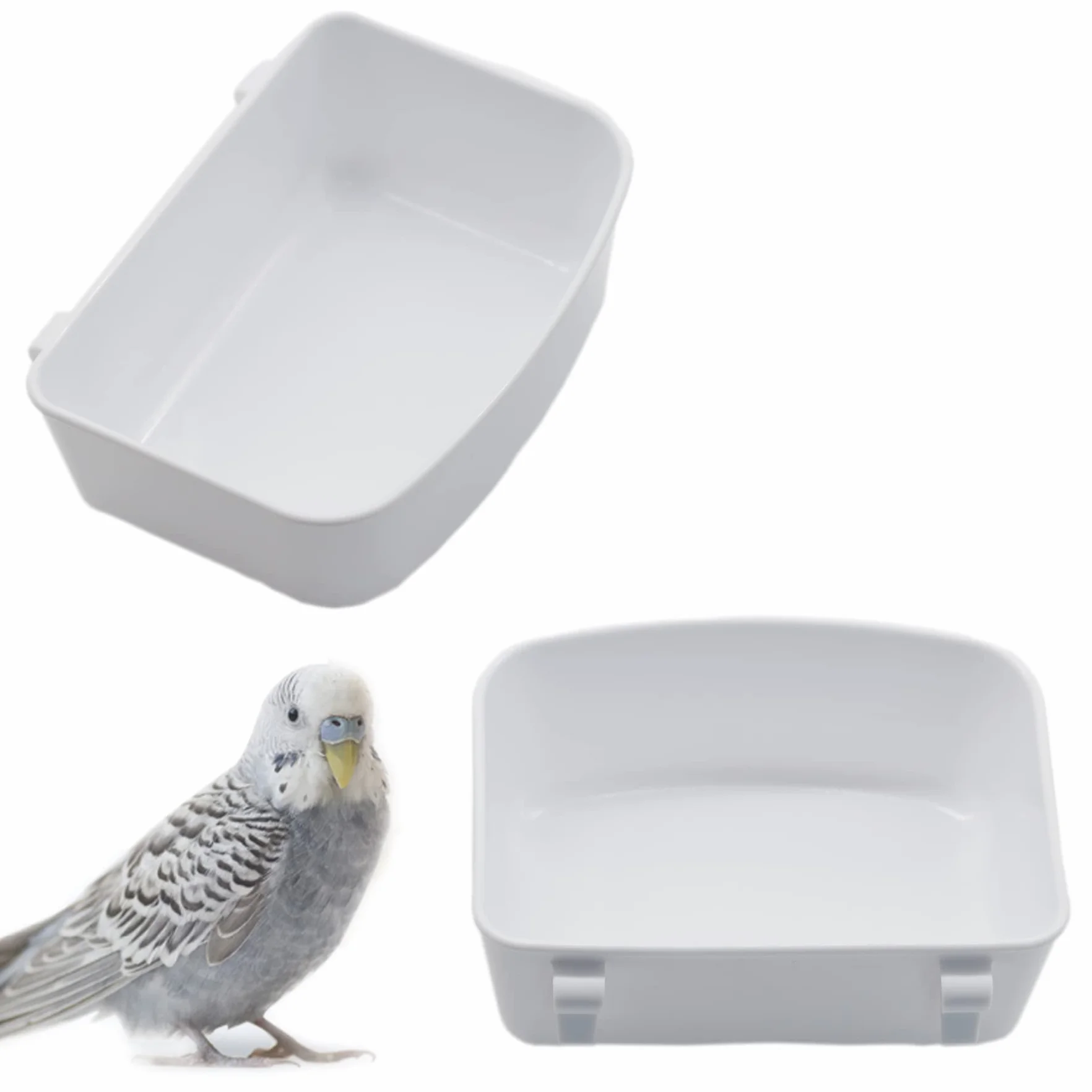 Mangeoire Oiseaux Suspendu avec Crochet - Petit Baignoire Oiseaux Cage pour Perroquets