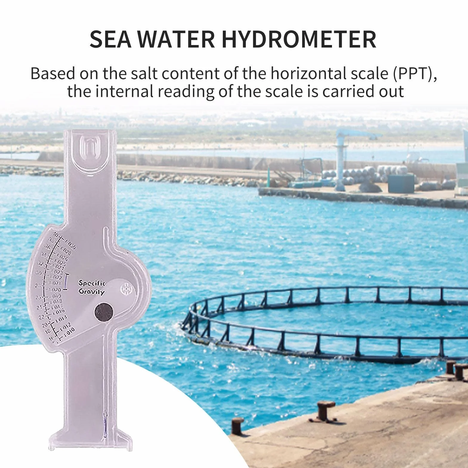 Keptfeet Hydromètre d'eau salée pour Aquarium, Testeur de salinité de mer précis, Densimètre d'eau de mer