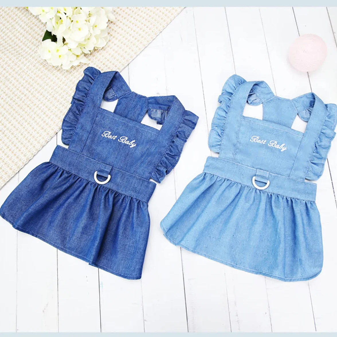 Chien Robe Princesse Tutu Denim Jupes pour Petit Chien Fille