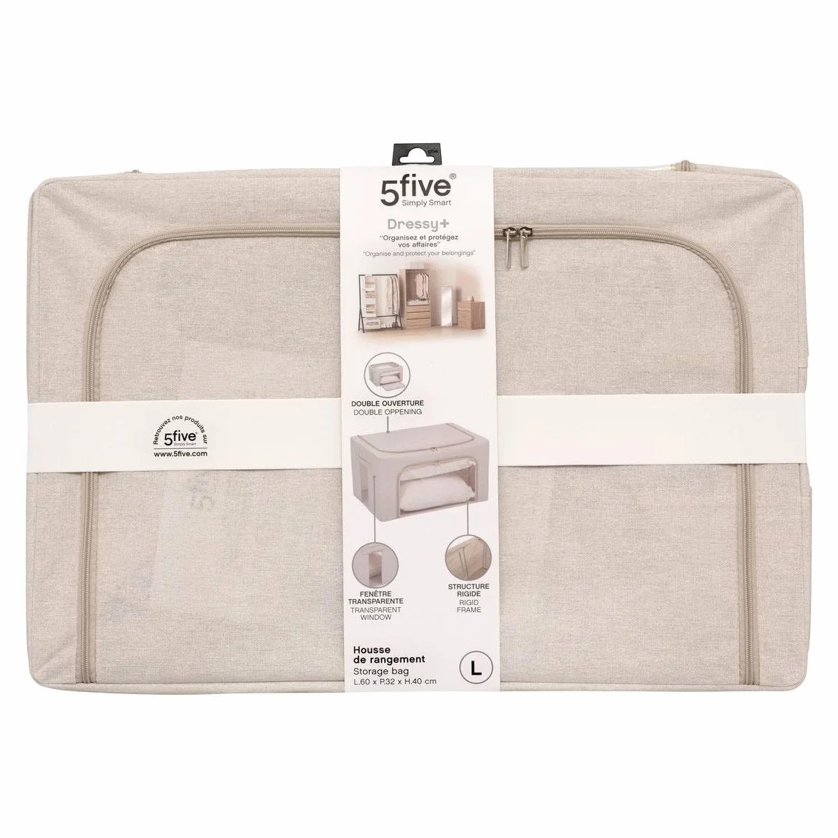 Housse de Rangement Double Ouverture 60x40cm
