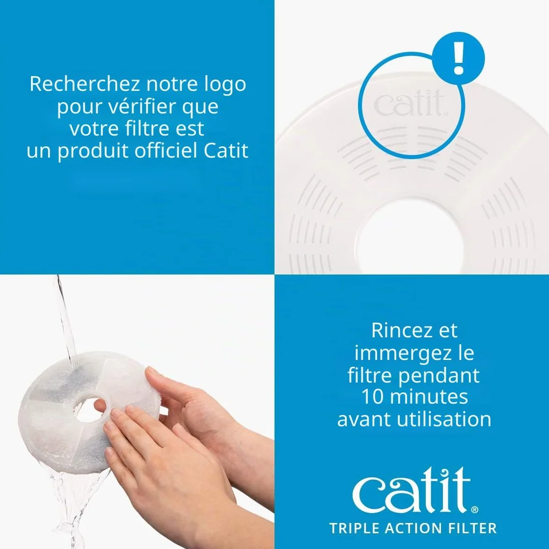 Catit Filtres à Triple Action Pack de 5 pour abreuvoir chat