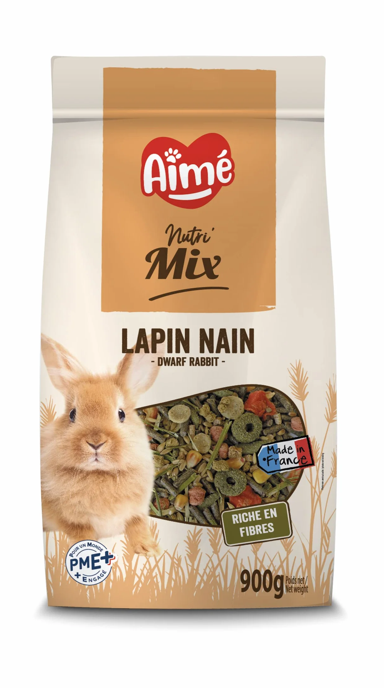 AIME NUTRI'MIX Nourriture pour Lapin Nain Mélange varié 900g