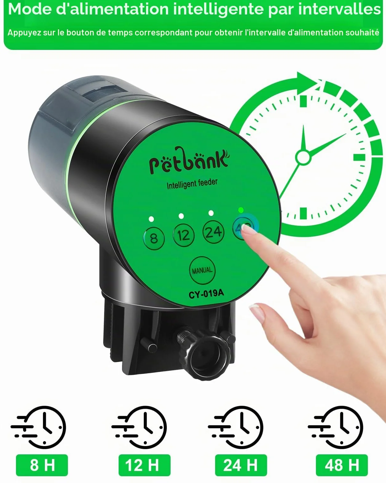 Mangeoire automatique pour poissons avec minuteur et piles AAA