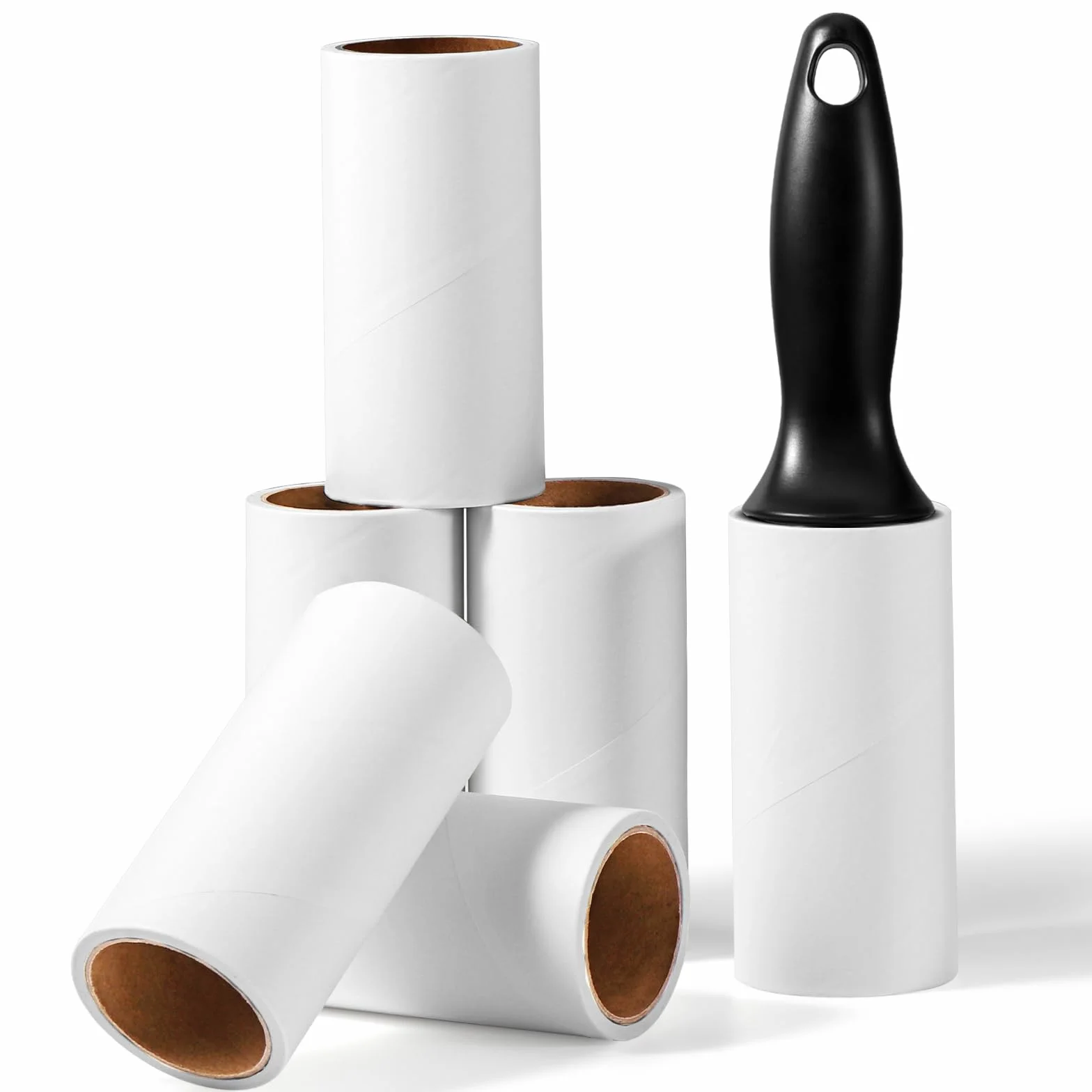 Vinabo Rouleau Adhésif Vêtement, Brosse Anti Poils Animaux avec 6 Rouleaux + 1 Poignée, 360 Feuilles