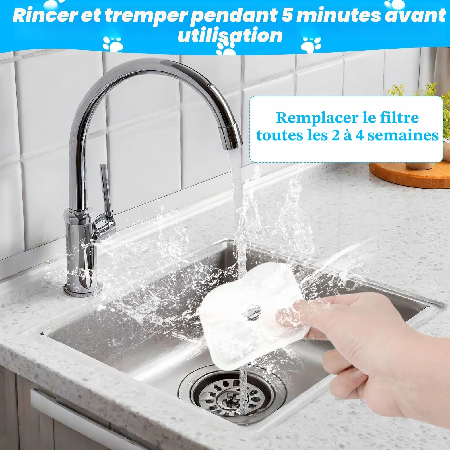 Filtre Fontaine Eau Chat 16 pcs Triple Système Filtration Résine Charbon Actif 2 Tuyaux Rechange