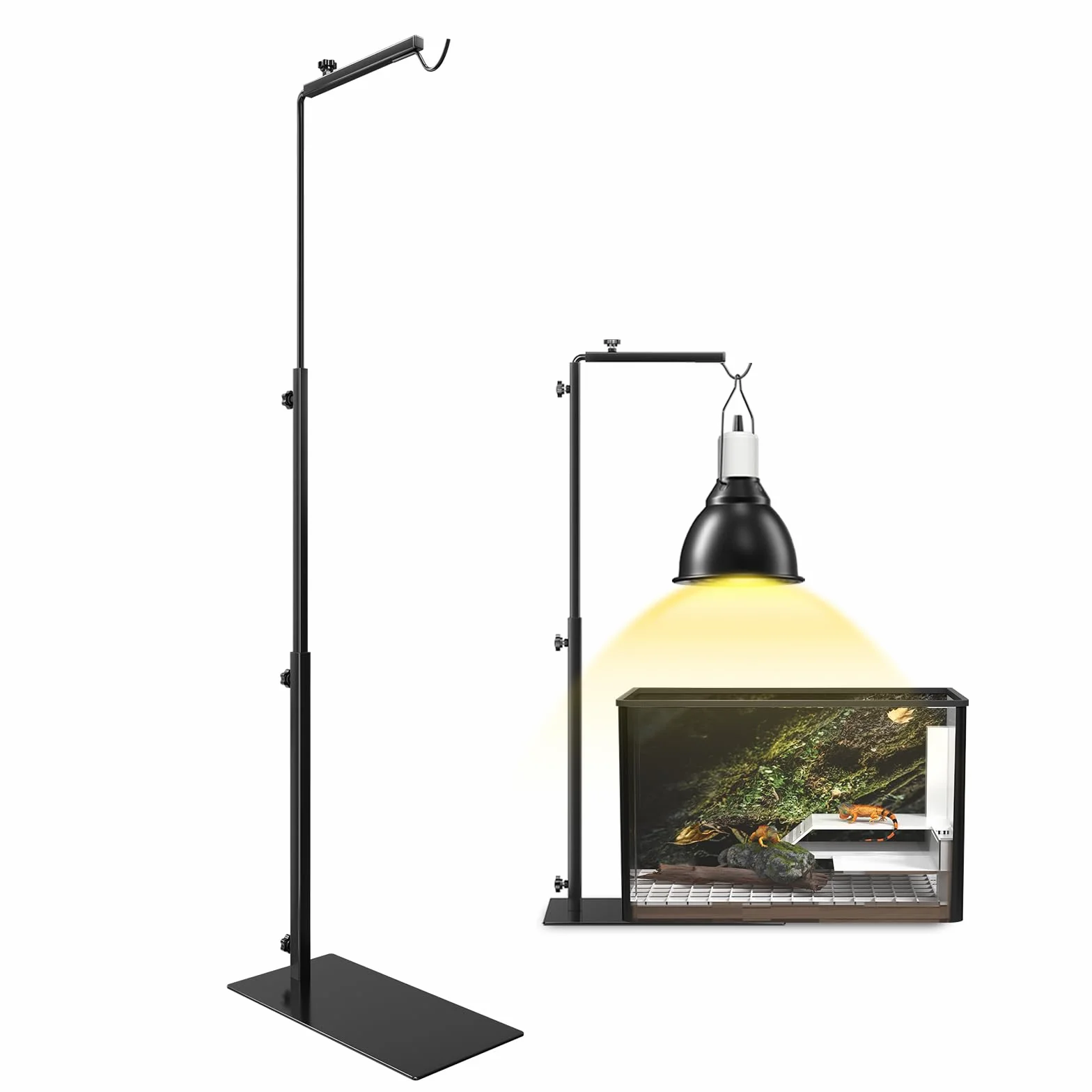 GlowUp Support de Lampe Chauffante pour Reptiles, Réglable Hauteur 40-93 cm, pour Terrarium Tortues Araignées