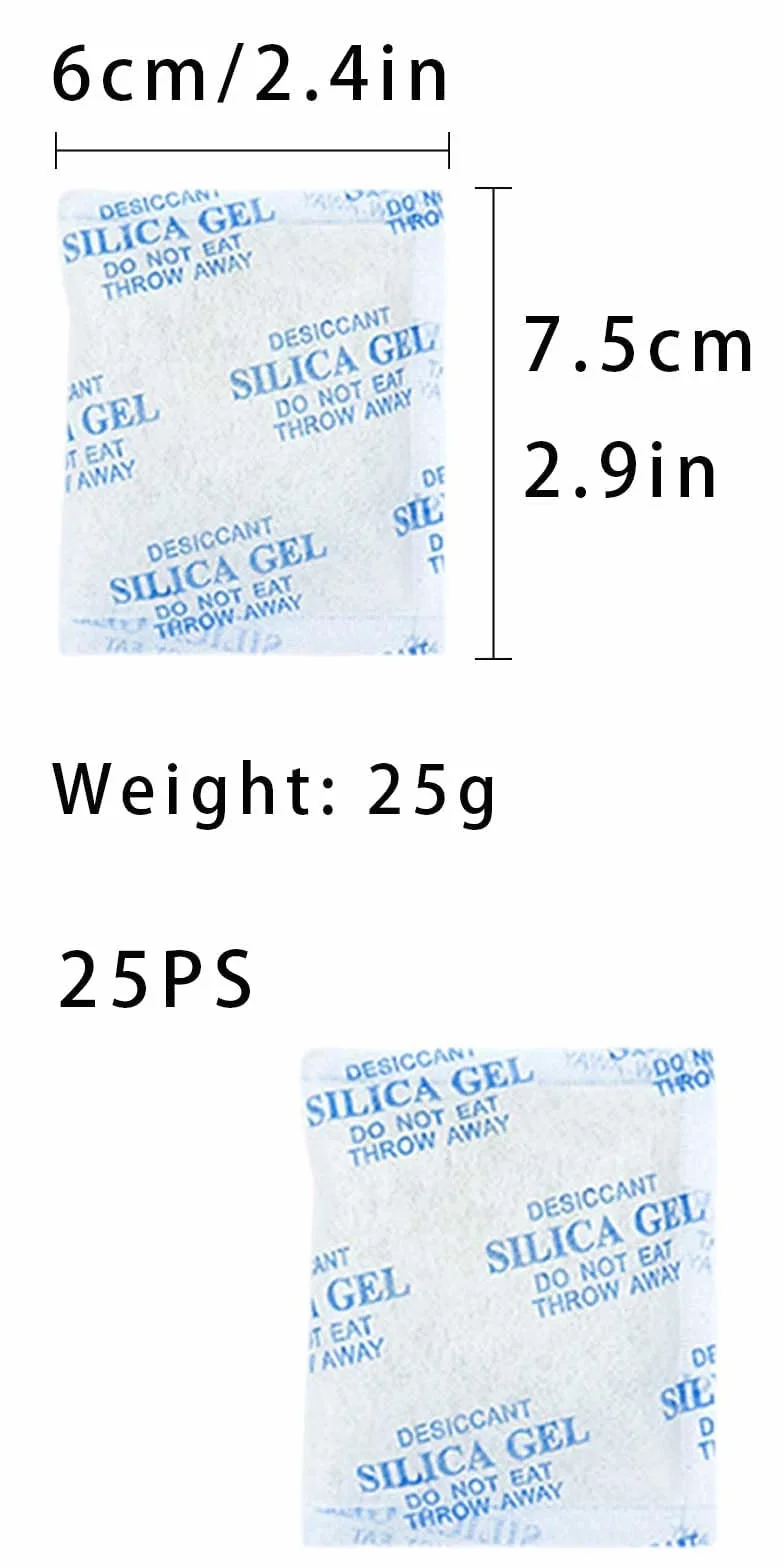 Sac de silice,25g x25 pièces,Sachet DéShydratant,Sachets DéShydratants Absorbeur d'humidité,Sachet DéShydratant,Déshydratant Gel de Silice,pour Distributeur Automatique de Nourriture pour Chat de 5 L