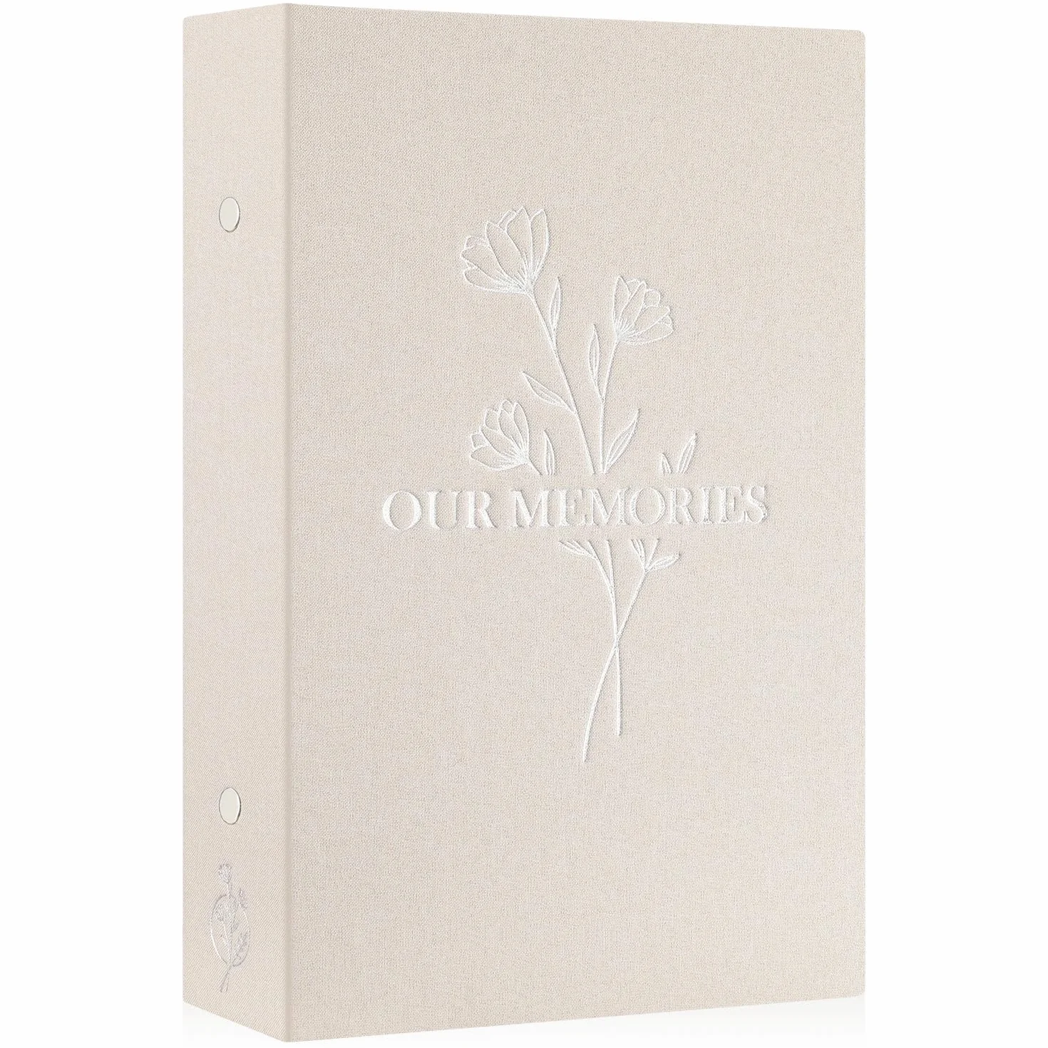 Lanpn Album Photo 10x15 300 Pochette, OUR MEMORIES Lin Tissu Beige