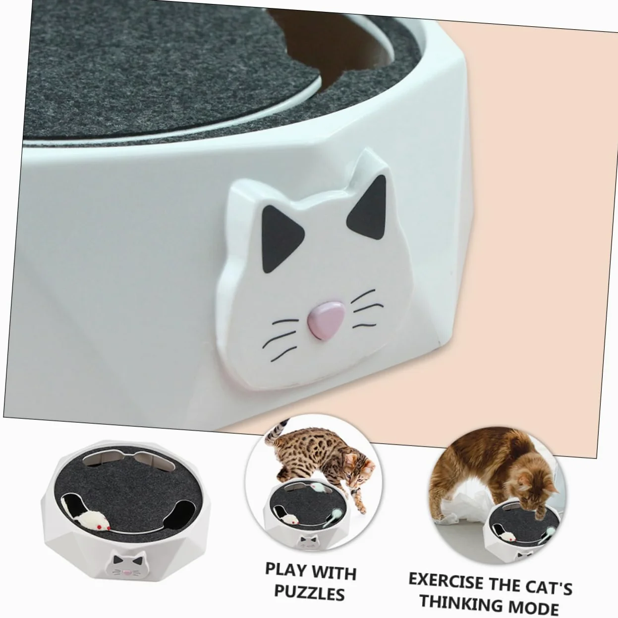 Toddmomy Jouet Interactif Automatique pour Chat Souris Électronique Blanche en Abs, Fonctionnant sur 3 Piles AA, Portable pour Exercice et Amusement des Chatons