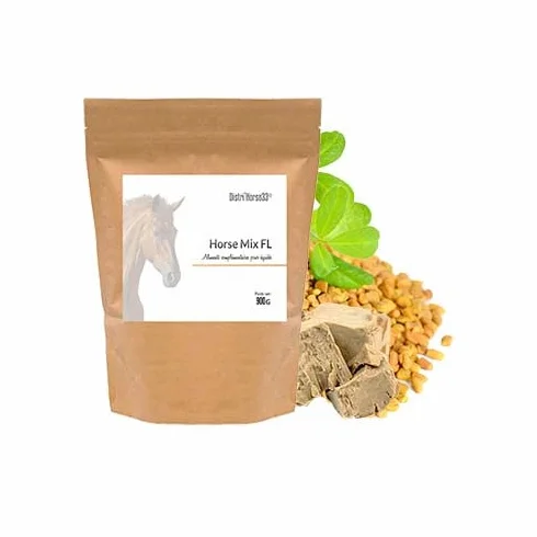 Horse Mix FL Cheval 900 g Fenugrec Levure de Bière Vitamine B12 Complément Naturel Chevaux Maigres