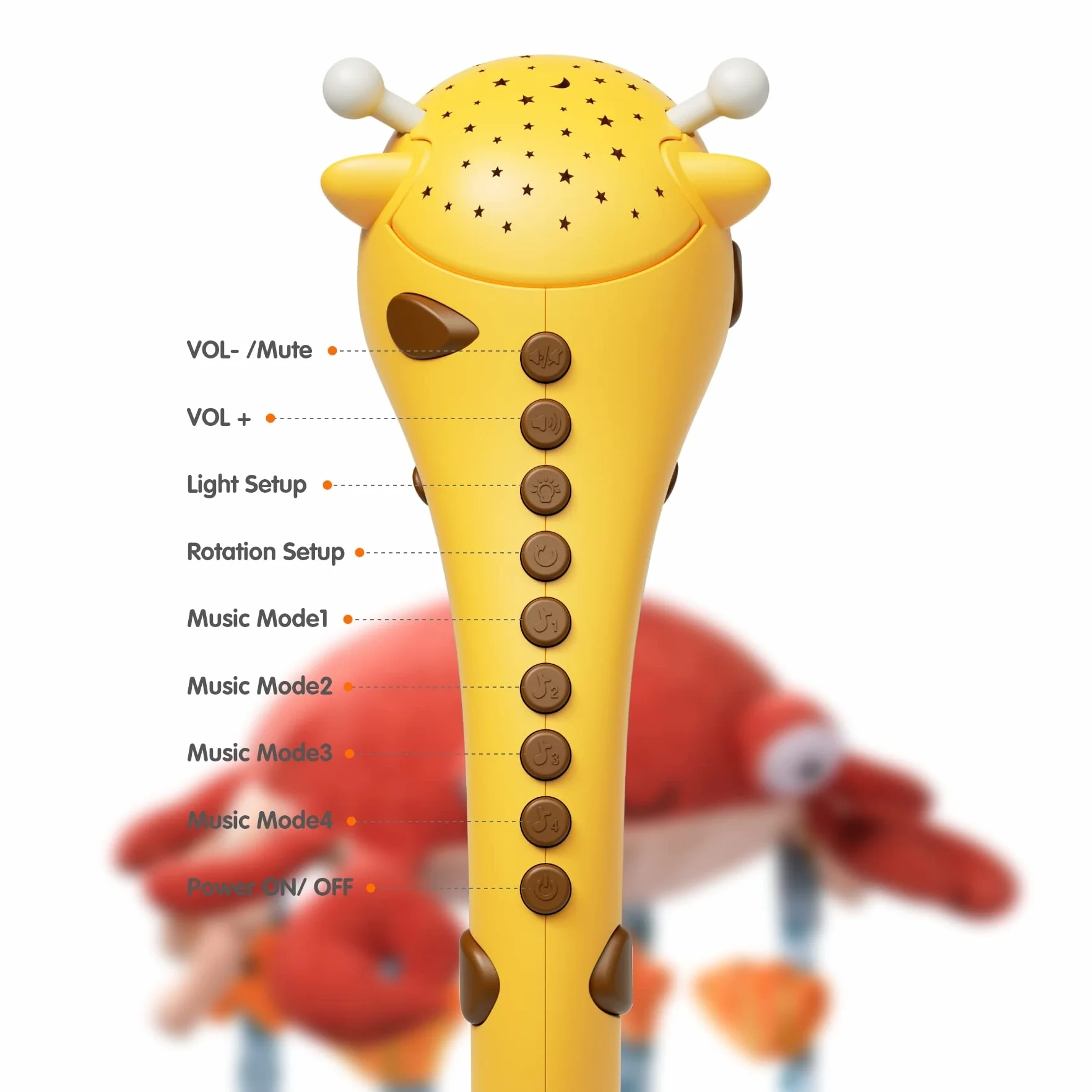 TUMAMA Mobile Musical Lit Bébé avec Musique et Lumière, Jouet de Berceau Rotatif Amovible 0-12 Mois