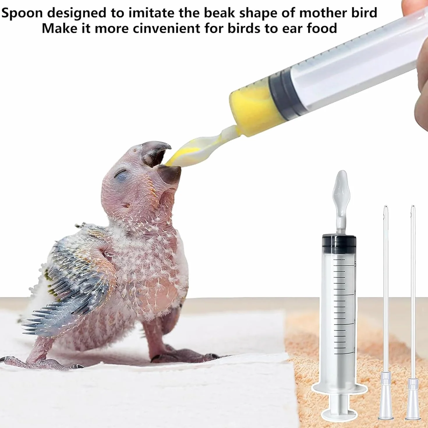 Tuyau d'alimentation pour Oiseaux Seringue 10 ML Acier Inoxydable